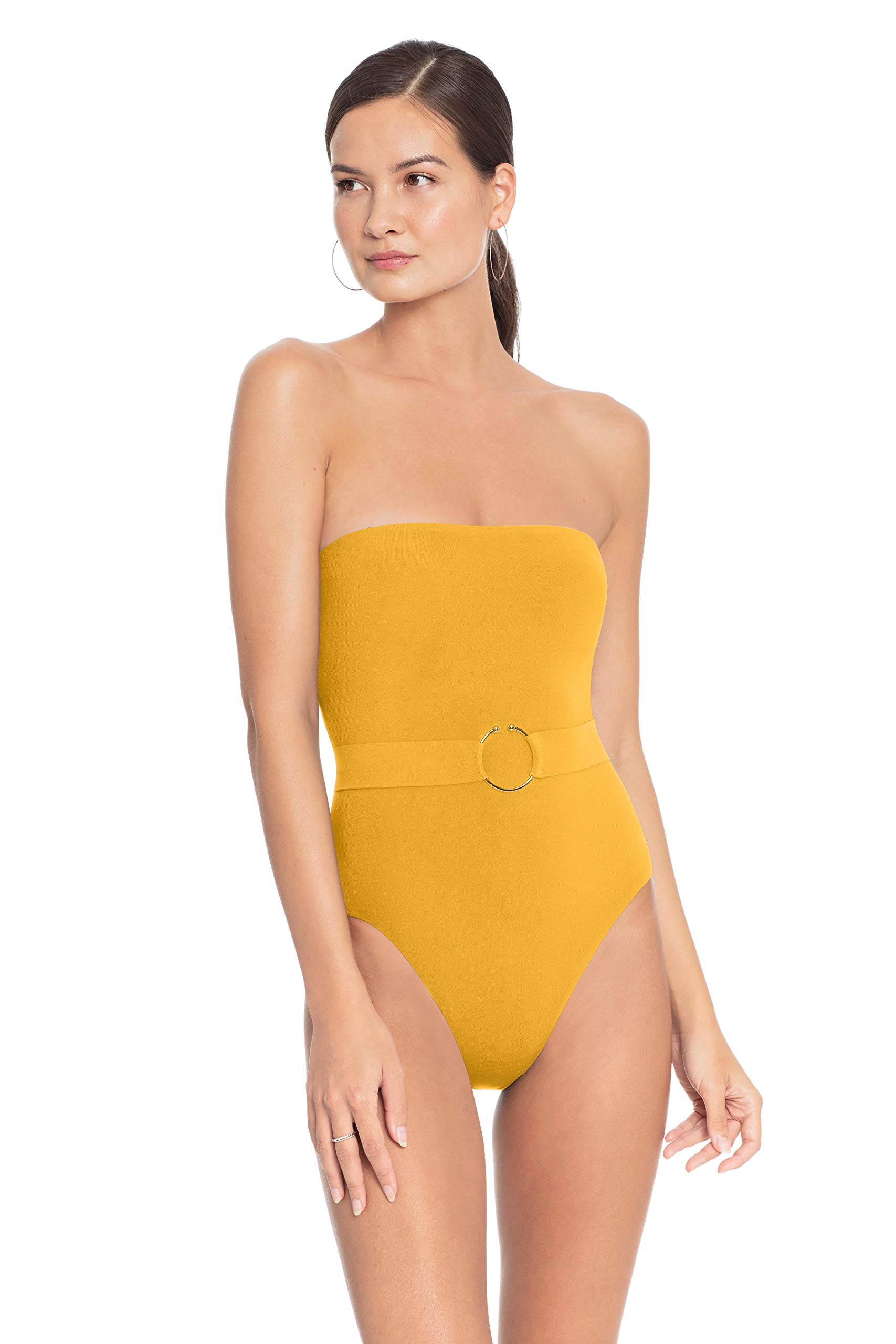 Robin Piccone Women's Luca Bandeau One Piece Swimsuit - Sexy High Cut Bathing Suit for Beach & Pool - Perfect for Summer Vacation, Swimwear for Women
