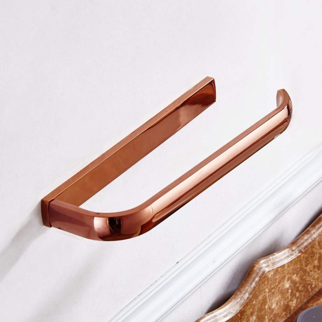 Premium Brass Single Towel Rail Holder - Bathroom Towel Rack with Hanging Ring for Spa, Hotel & Home Decor (Wall Mounted)