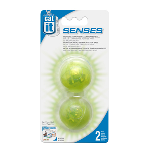 Catit Design Senses Flashing Ball Twin Pack - Interactive Cat Toys for Indoor Play, Exercise & Mental Stimulation - Perfect for Kittens & Adult Cats (Set of 2)