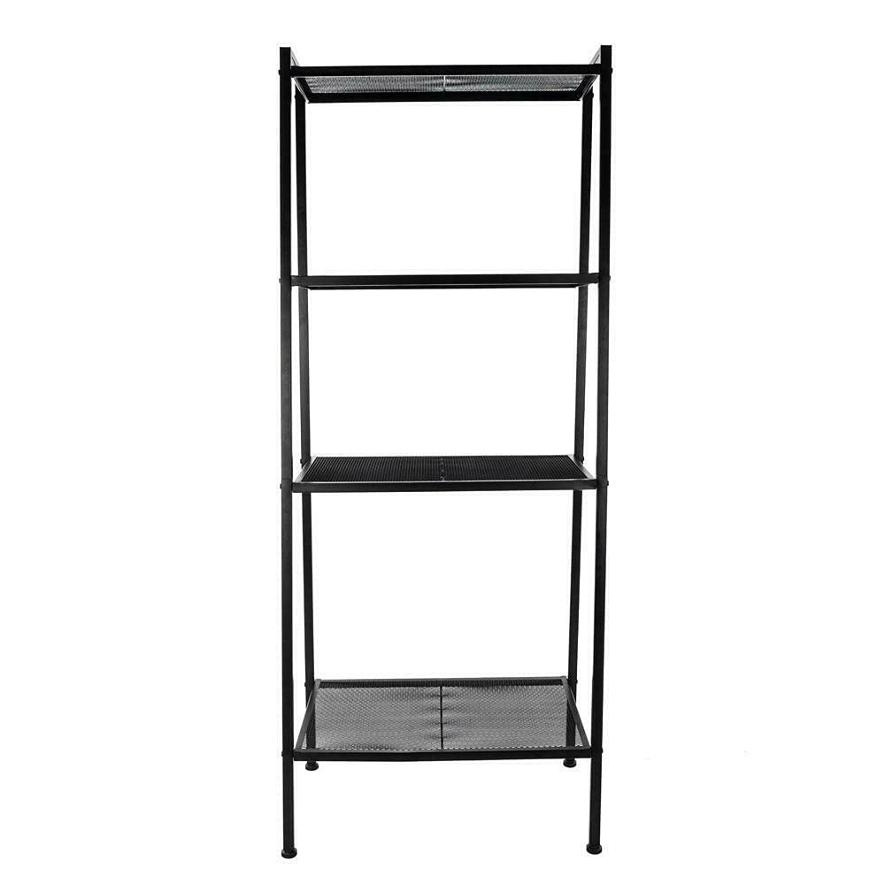 4 Tier Leaning Ladder Shelf - Wooden Bookcase & Storage Organizer for Home Office, Living Room, Bedroom | Space-Saving Bookshelf for Decor & Organization | Perfect for Books, Plants, and Display Items