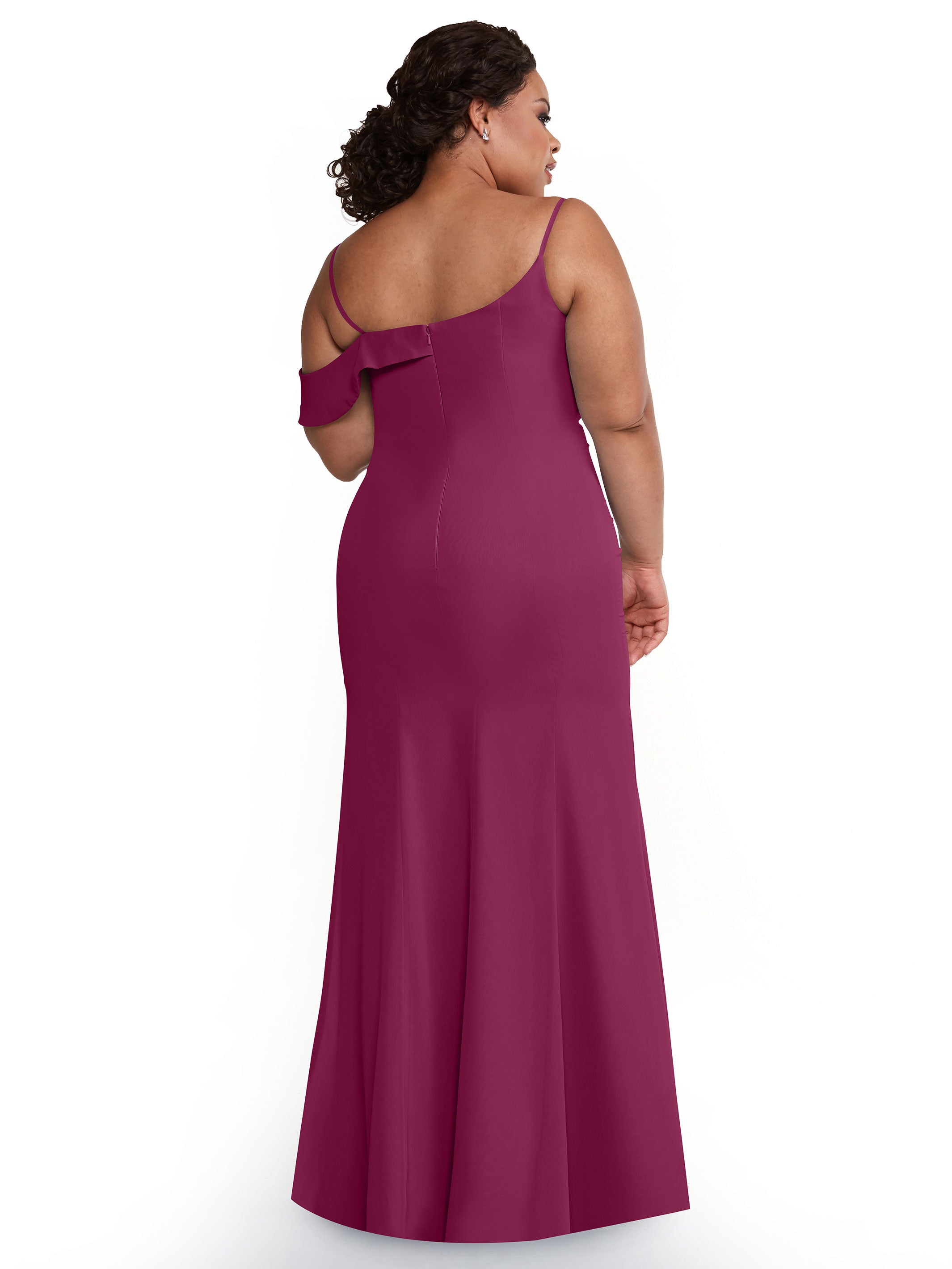 Elegant One Shoulder Chiffon Bridesmaid Dress 80153 - Fit & Flare Style for Weddings, Prom, Formal Events - Plus Size Available
