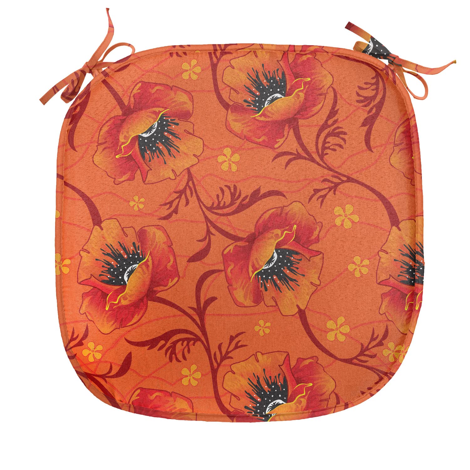 Ambesonne Bohemian Orange Chair Cushions Set of 12 - 16