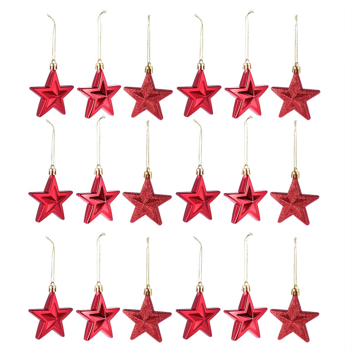 ABOOFAN 18Pcs Christmas Tree Ornaments Set - Large Pentagram Star Decorations & Hanging Pendants for Holiday Decor | Perfect for Xmas Tree, Home, Office & Party Decoration