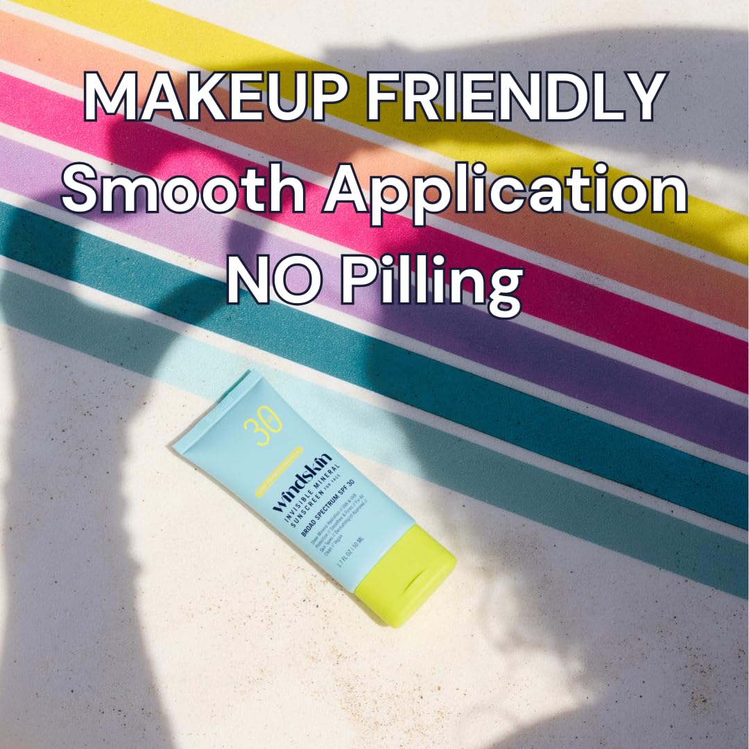 SPF 30 Invisible Zinc Oxide Mineral Sunscreen for Face - Daily Moisturizer for Sensitive & Acne-Prone Skin | Dermatologist Recommended | Perfect for Outdoor Activities & Daily Sun Protection