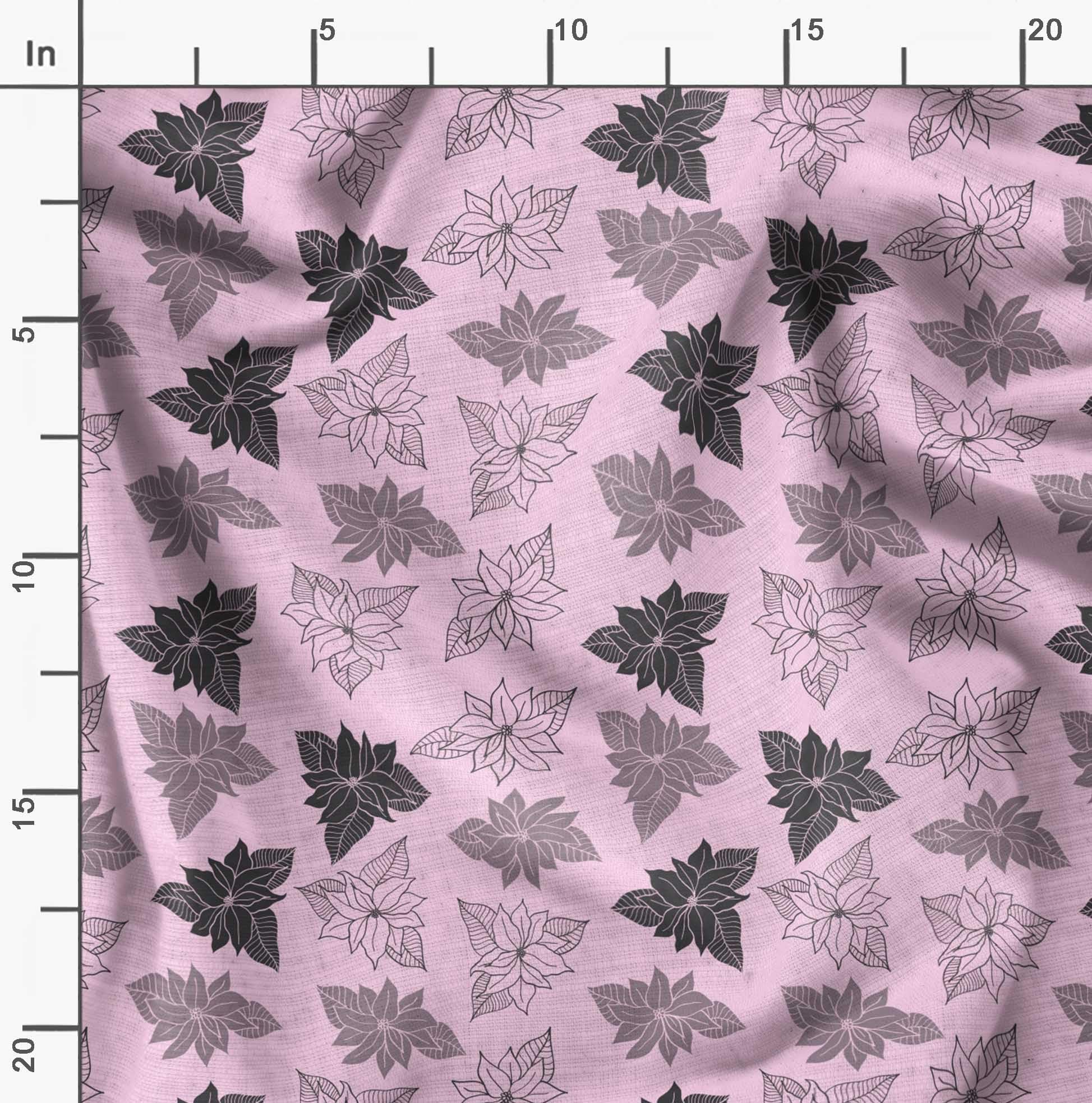 Soimoi Moss Georgette Pink Fabric by The Yard - 42 Inch Wide - Arbatax Lily Floral Printed Fabric for Dresses, Curtains & Home Decor | Elegant & Exotic Fashion Fabric for DIY Sewing Projects