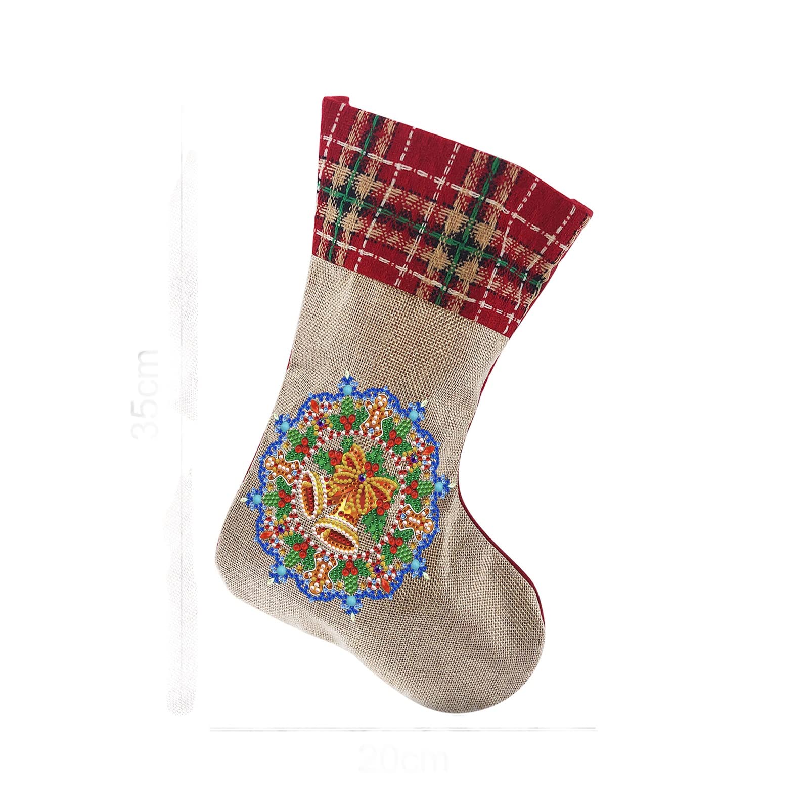 5D Diamond Painting Christmas Socks Kit for Adults & Kids - DIY Holiday Stocking Decorations with Fireplace Hanging Loops, Xmas Tree Ornaments & Candy Gift Bags (Color: SDW10) - Perfect for Christmas Home Decor, Party Favors and Festive Gift Giving