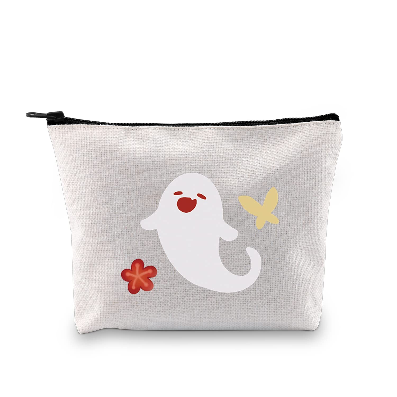 Funny Hu Tao Ghost Makeup Bag - Anime Cosmetic Pouch with Zipper for Cosplay & Gifts