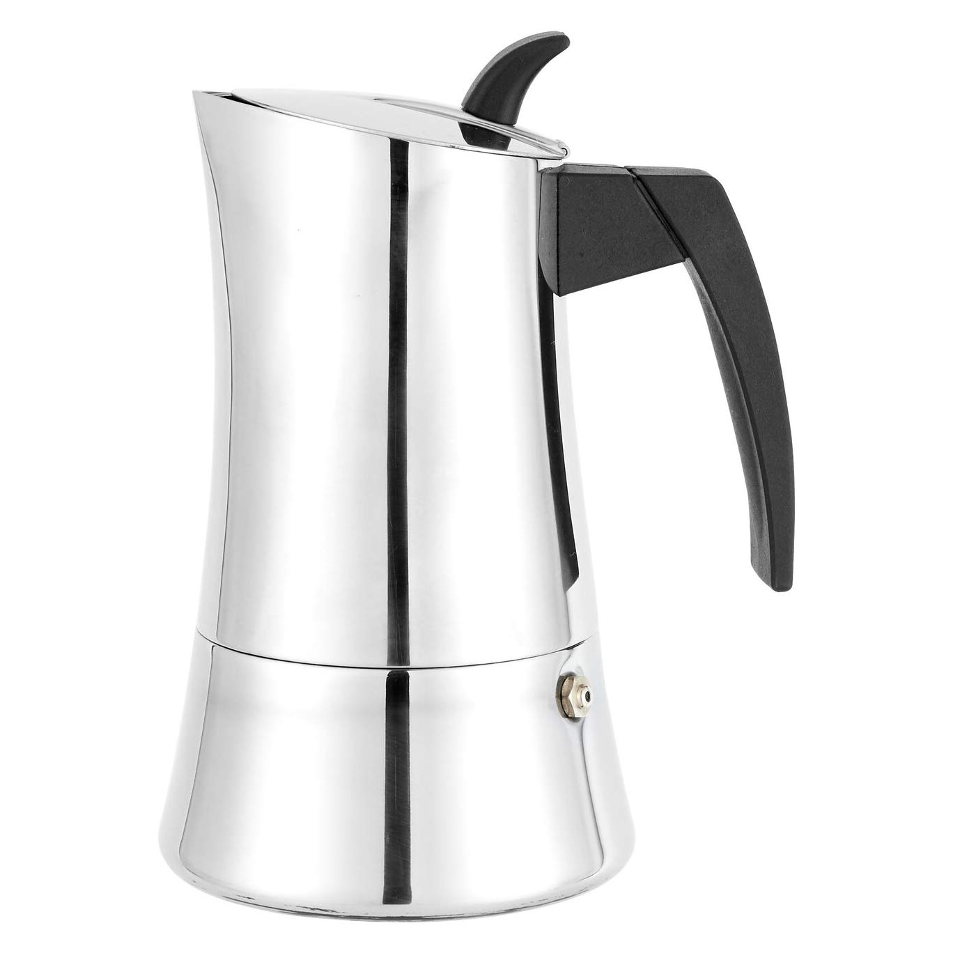 CUISINOX Capri 4-Cup Stainless Steel Moka Pot - Induction Compatible Espresso Coffee Maker for Stovetop - Perfect for Home, Office & Camping Brewing