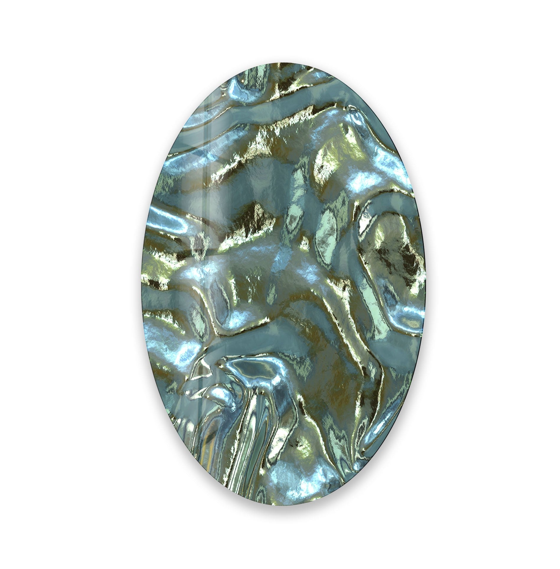 Asymmetric Oval Shiny Glass Wall Art - Modern Abstract Home Decor for Living Room, Bedroom & Office - Perfect for Wall Decor, Housewarming Gifts & Interior Design