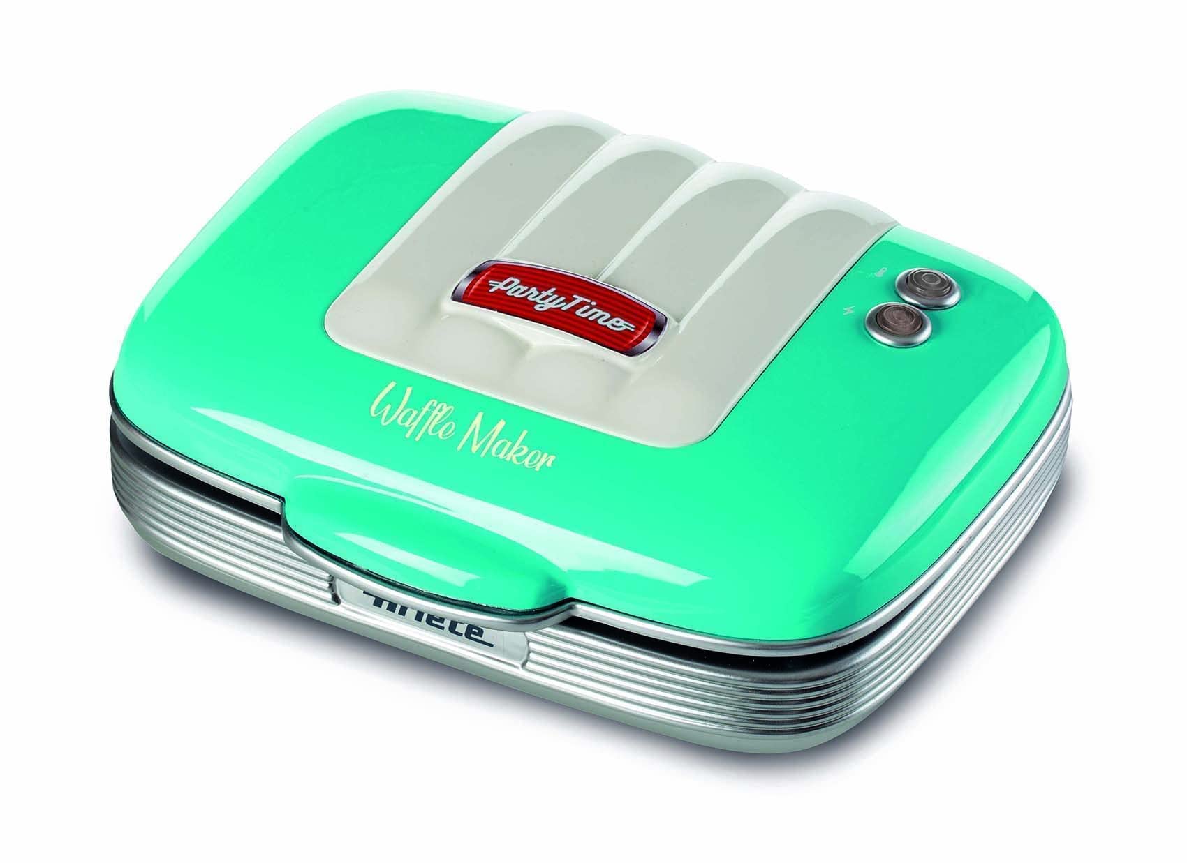 Ariete 1973 Non-Stick Waffle Maker 700W - Electric Waffle Iron with Removable Plates - Blue - Perfect for Breakfast, Brunch & Party Snacks