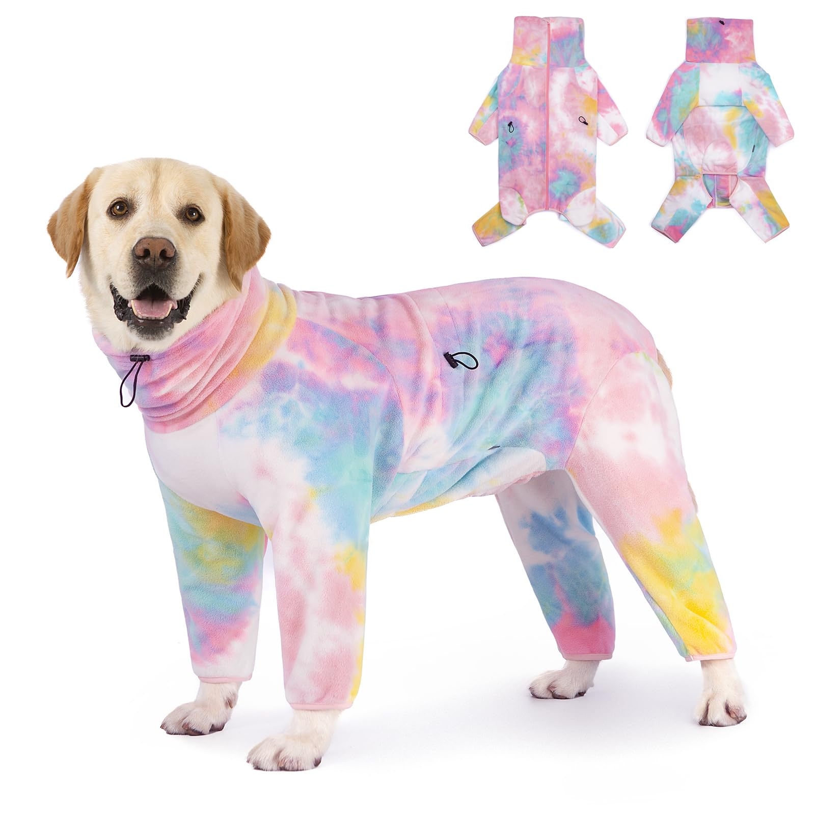 **Warm Fleece Dog Winter Coat for Large & Medium Dogs - High Collar Windproof Full Body Snowsuit, Soft & Comfortable Dog Sweater (Pink Blue, 5X-Large) - Perfect for Cold Weather, Snowy Walks & Outdoor Adventures**