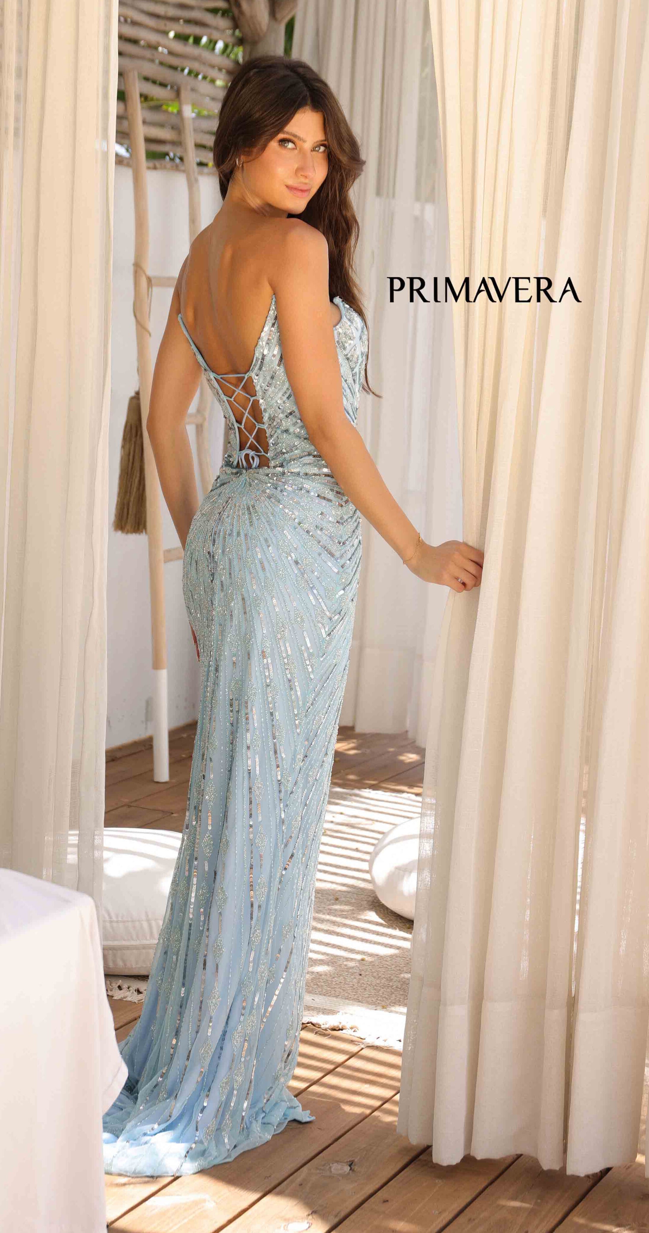 Primavera 4301 Long Beaded Evening Dress for Women - Elegant Formal Gown for Prom, Wedding & Special Occasions