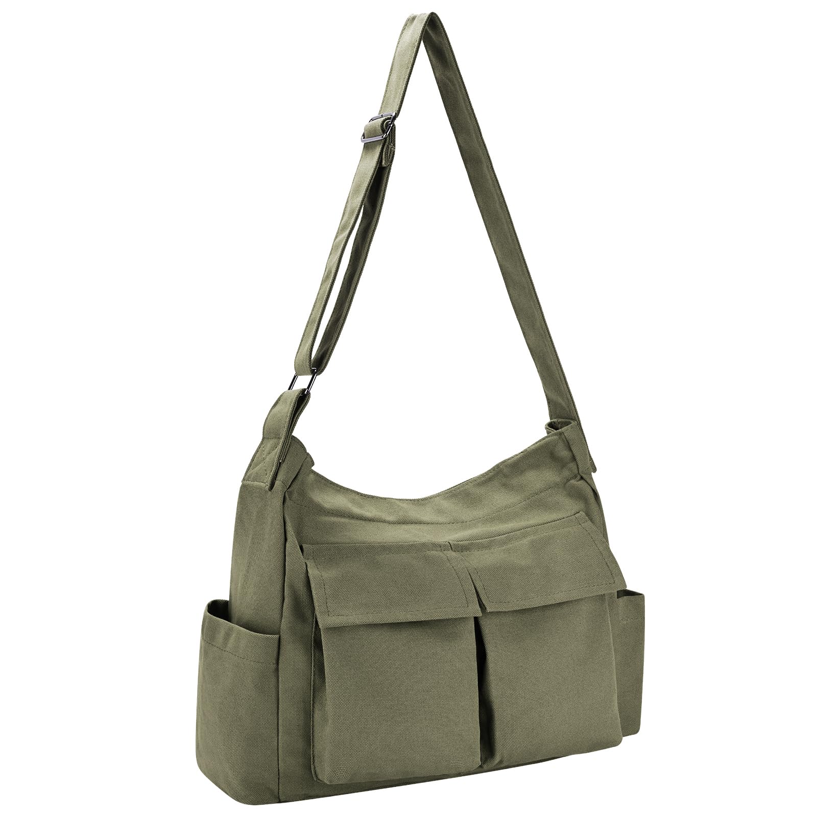 Stylish Canvas Messenger Bag for Women & Men - Large Hobo Tote Crossbody Shoulder Bag with Multiple Pockets | Perfect for Work, Travel & Daily Commute