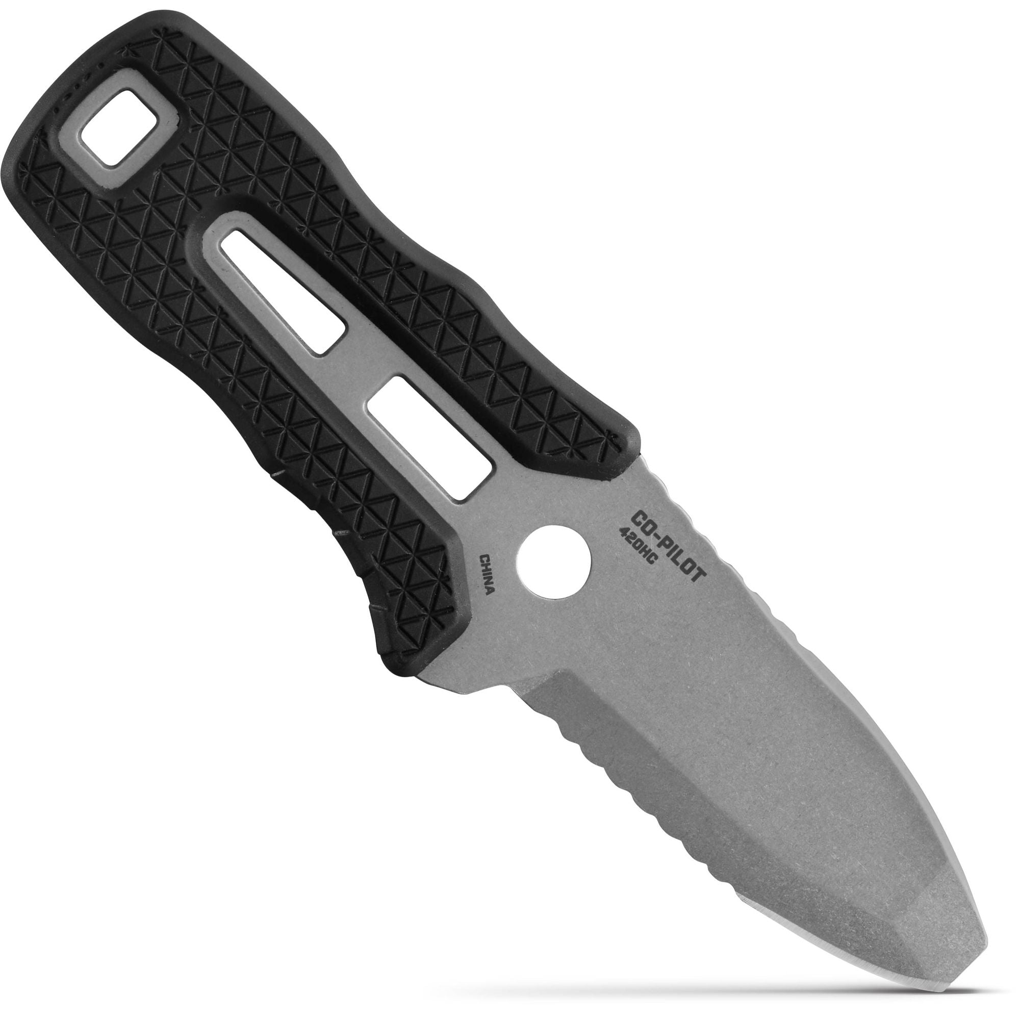 NRS Co Pilot Knife - Stainless Steel Survival Knife with Sheath, Compact & Lightweight for Outdoor Adventures, Camping, Hiking & Emergency Use