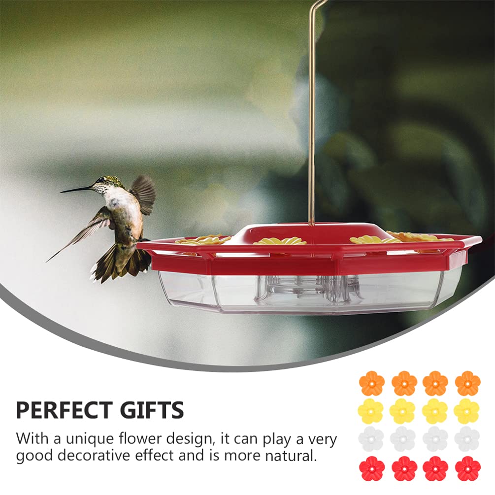 16 Pcs Plastic Bird Feeder Flowers - Outdoor Pet Bird Feeding Tool & Garden Decor for Wild Birds - Attract Hummingbirds & Enhance Your Backyard