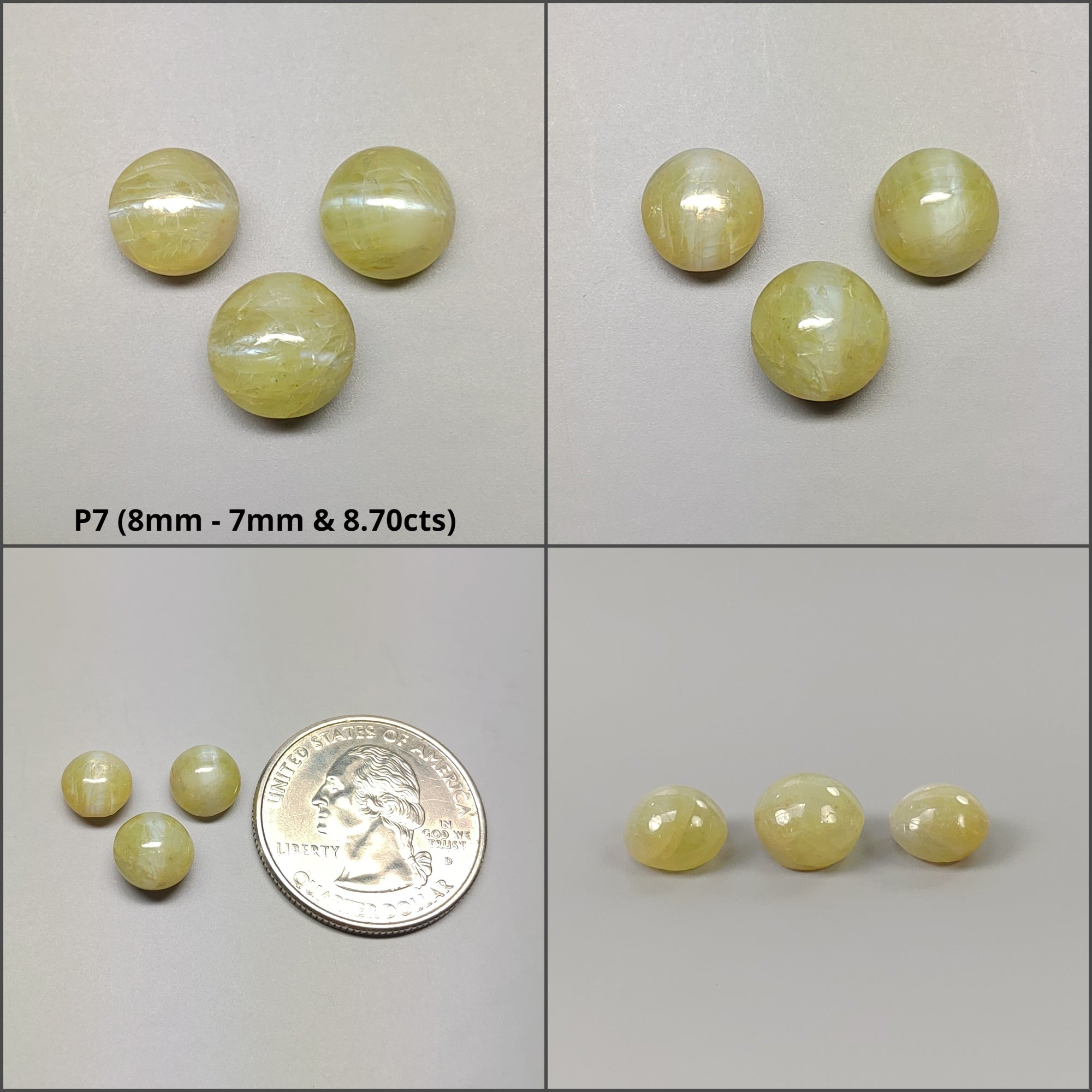 Natural Untreated Chrysoberyl Cat's Eye Gemstone Cabochon - Oval & Round Shape for Jewelry Making (Bracelets, Rings, Pendants) - Unheated Genuine Cat's Eye Stone Lot