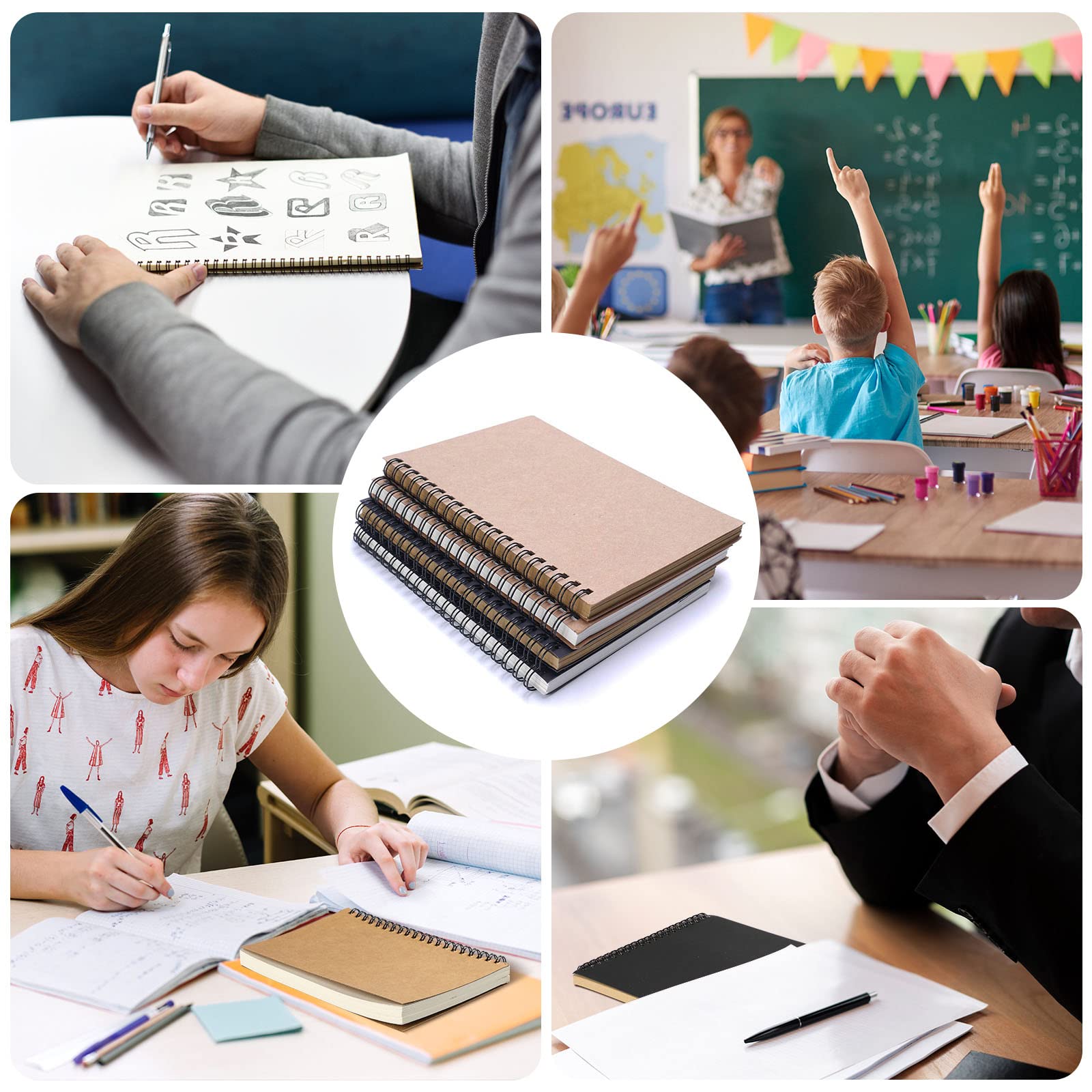 RAYNAG Spiral Bound Sketchbook - 50 Sheets Premium Kraft Paper for Drawing, Doodling & Sketching | Perfect Sketch Pad for Kids, Artists & Students | Ideal for School, Office & Creative Projects