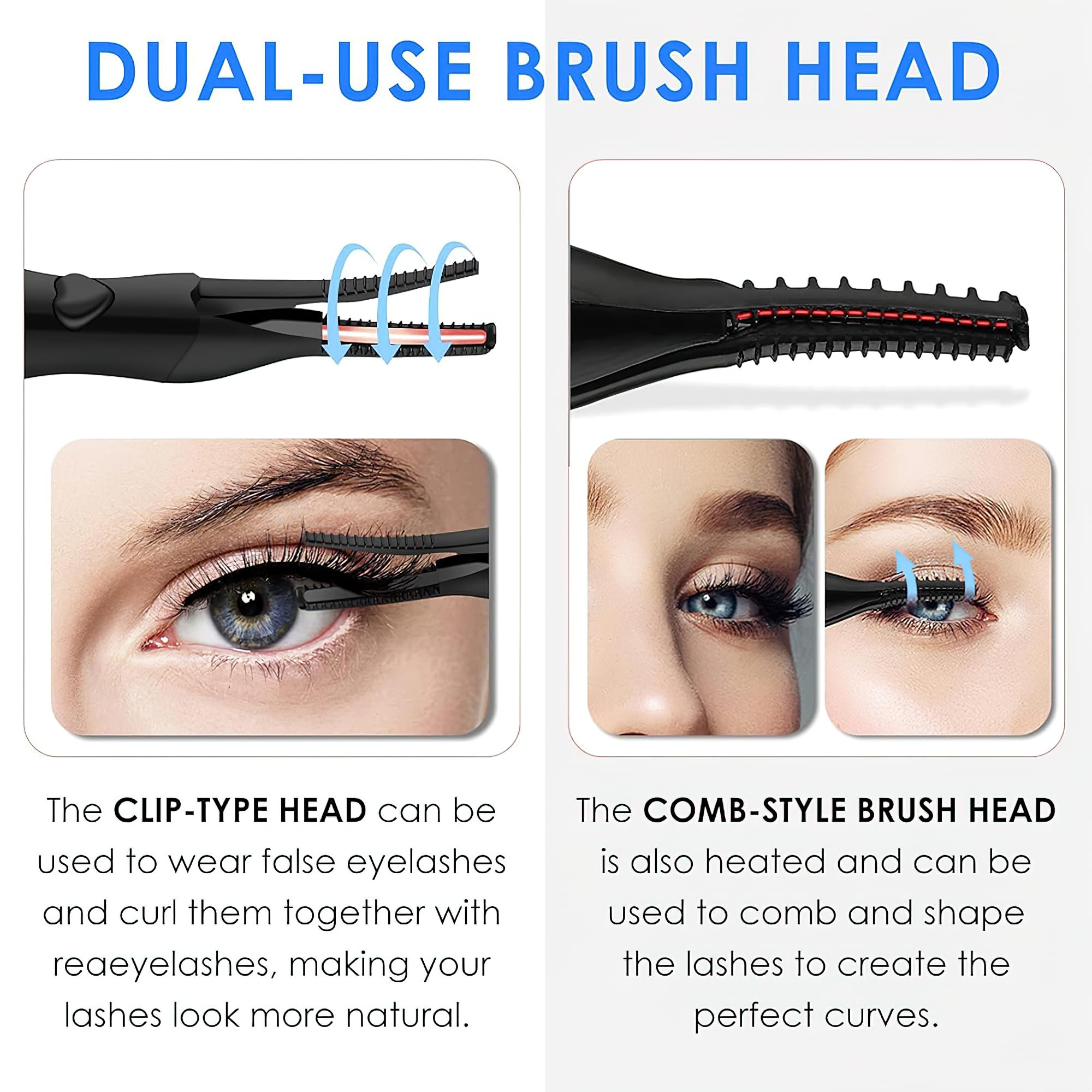 AVEDIA USB Rechargeable Heated Eyelash Curler - 3 Adjustable Temperature Settings for Perfect Curls, Waterproof & Safe Eyelash Lift Kit for Women | Great for Home, Travel & Professional Makeup Use