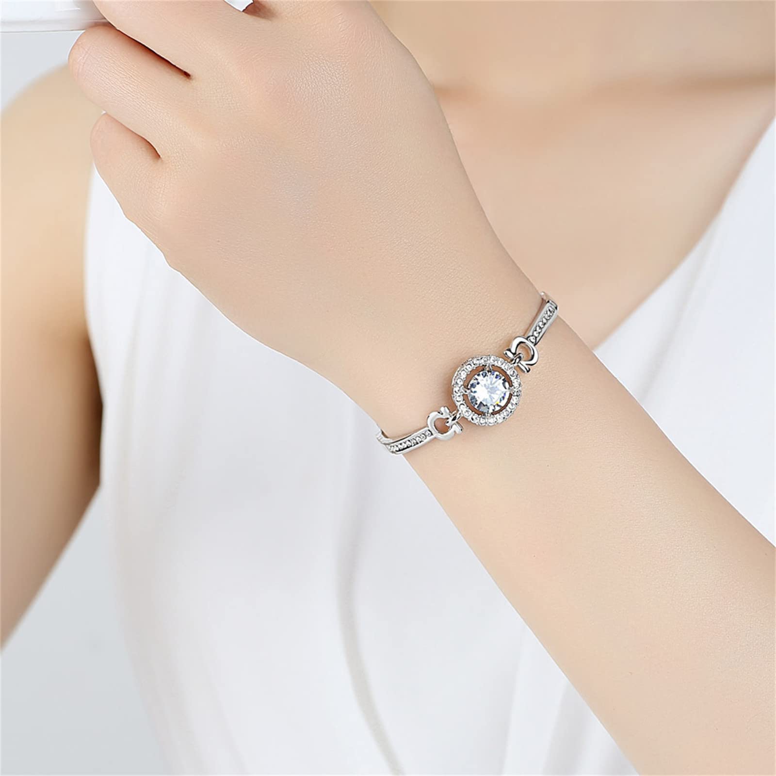 925 Sterling Silver Bracelet for Women - Adjustable Dainty Bangle Bracelet | Elegant Fashion Jewelry Gift for Birthday, Christmas, Thanksgiving | Perfect for Daily Wear, Date Nights & Special Occasions