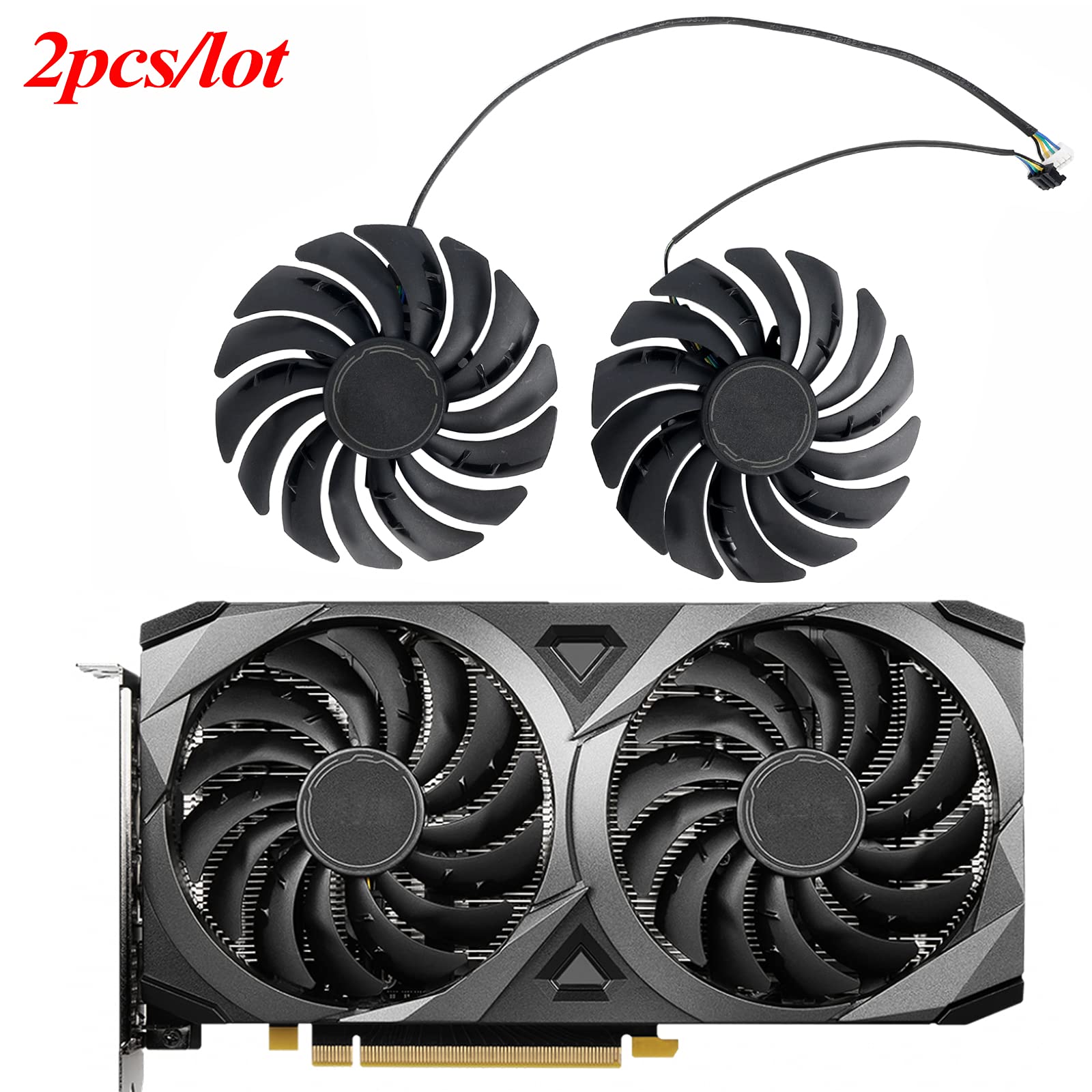 inRobert 95mm PLD10010S12HH Replacement GPU Cooling Fan for MSI RTX 3060 Ti/RTX 3070 VENTUS 2X Graphics Cards - Compatible with RTX3060 RTX3070 - Perfect for Gaming PC, Mining Rig & Workstation Cooling