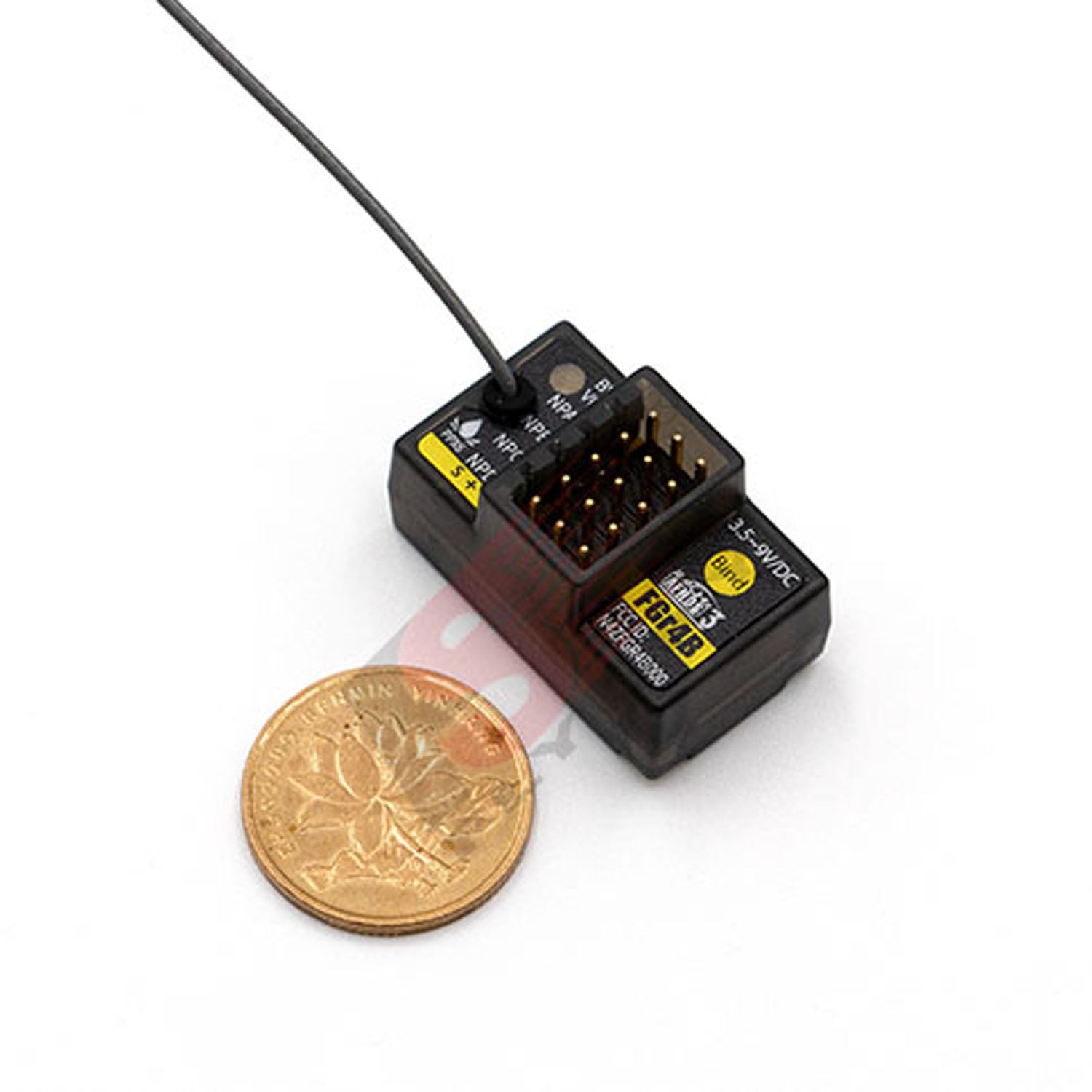FLYSKY FGR4B 2.4GHz 4CH Receiver for NB4+ Transmitter - Compatible with PL18EV PL18 RC Cars, Trucks, Boats - 17x29x16mm Compact Size - Perfect for RC Racing, Off-Roading and Watercraft Control