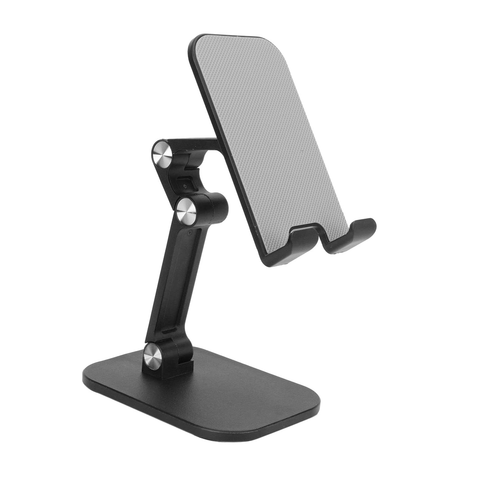 GLOGLOW Foldable Adjustable Phone Stand - Portable Mini Desktop Tablet Holder for iPhone, Samsung, iPad - Perfect for Home, Office, Video Calls & Streaming (Black)