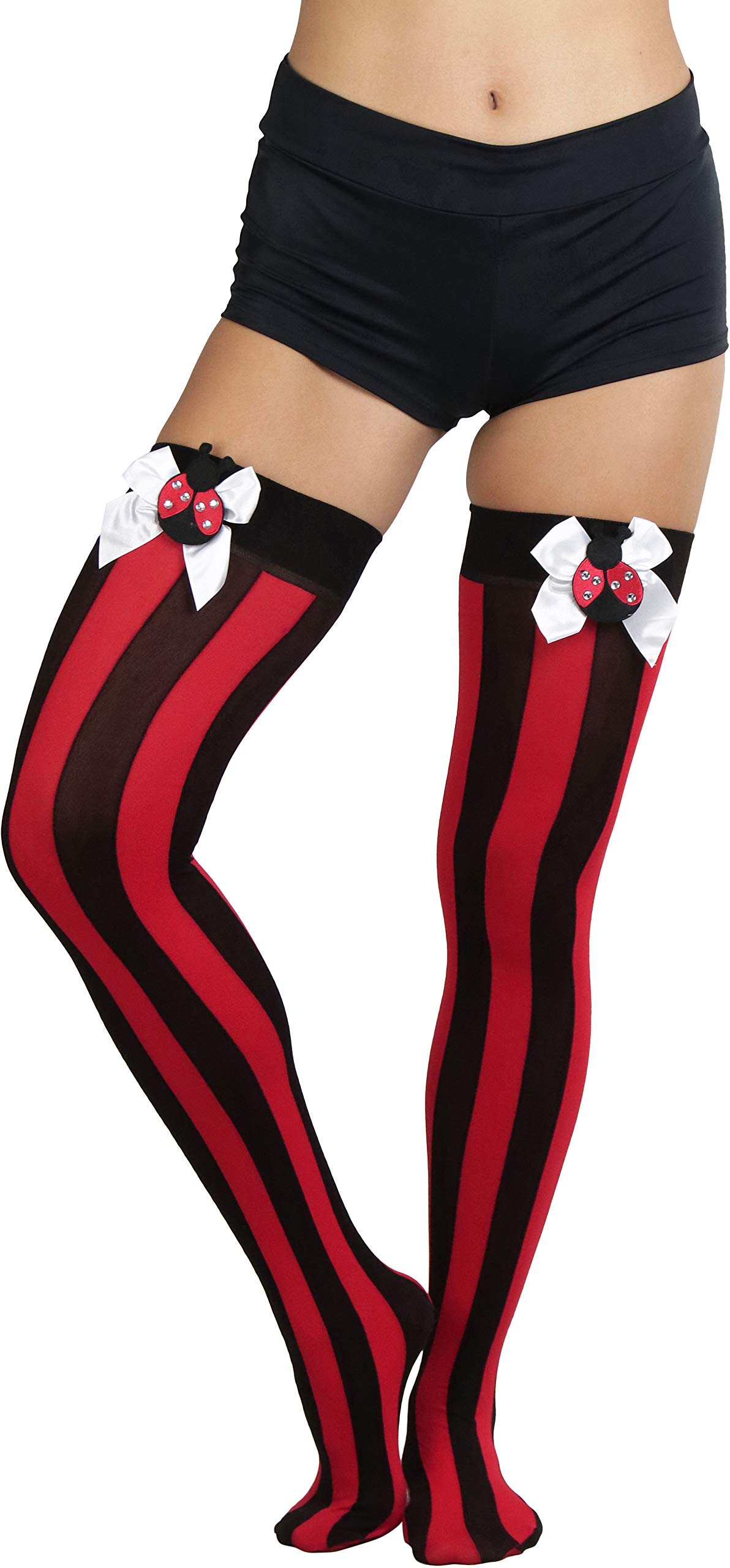ToBeInStyle Women's Thigh High Stockings - Sexy Striped Halloween Party Hosiery for Costumes, Cosplay & Festive Outfits | Comfortable & Stretchy Legwear for Dress Up & Special Occasions