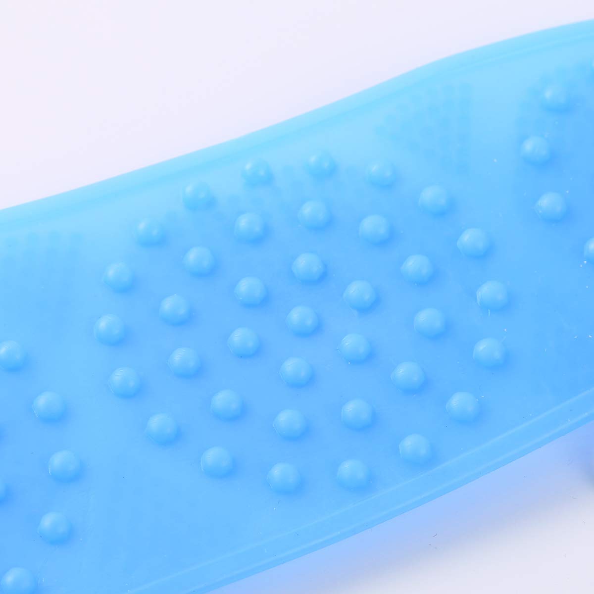Premium Double-Sided Silicone Body Scrubber & Massage Brush - Exfoliating Shower Towel with Back Scrubber Belt for Men & Women (Sky Blue) - Perfect for Spa, Bath & Deep Cleansing Routine