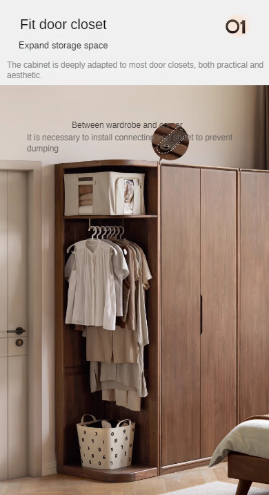 Premium Black Walnut Solid Wood Storage Rack - Space-Saving Floor Corner Hanger for Entryway, Bedroom & Bathroom Organization