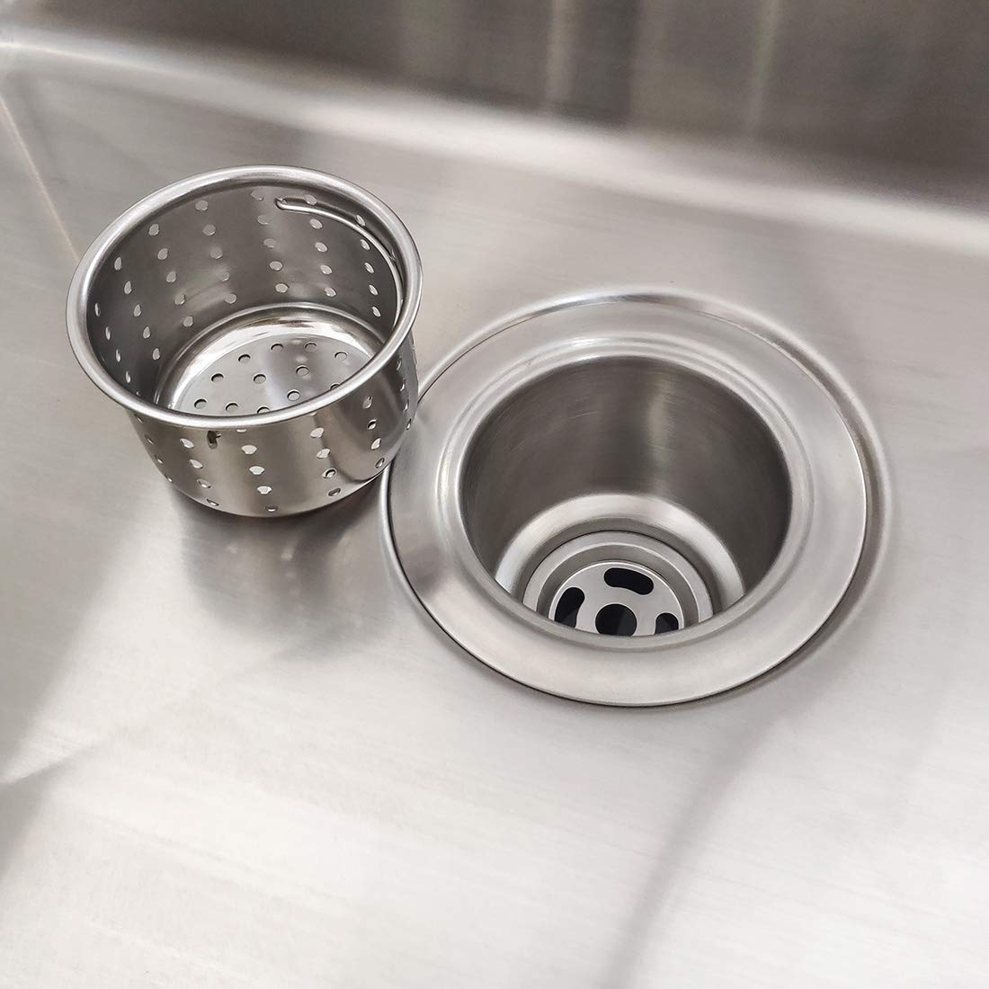 3-Inch Stainless Steel Kitchen Sink Drain Basket Replacement - Deep Cup with Handle, SUS 304, Ideal for Sink Strainer Maintenance and Food Waste Collection