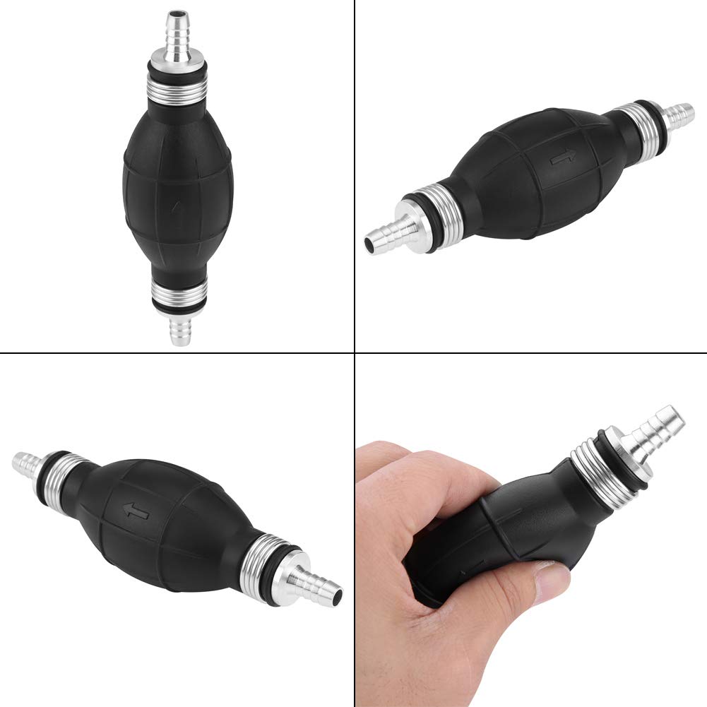 Rubber Fuel Transfer Hand Primer Pump - 12mm Vacuum Fueling Line Accessory for Diesel, Gas, and Oil - Ideal for Tractors, Trucks, and Marine Engines