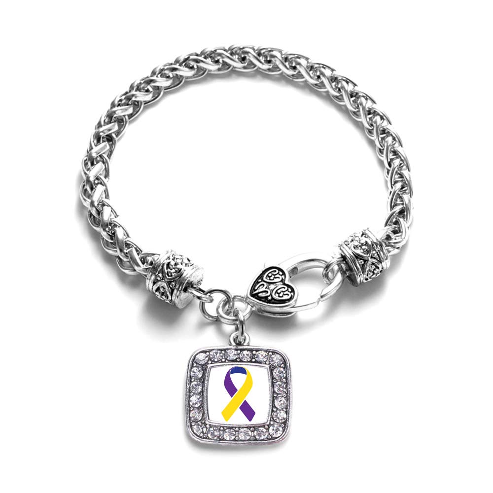 **Inspired Silver - Sterling Silver Square Charm Bracelet with Cubic Zirconia Jewelry for Women | Elegant & Dainty Fashion Bracelet for Parties, Weddings & Everyday Wear**
