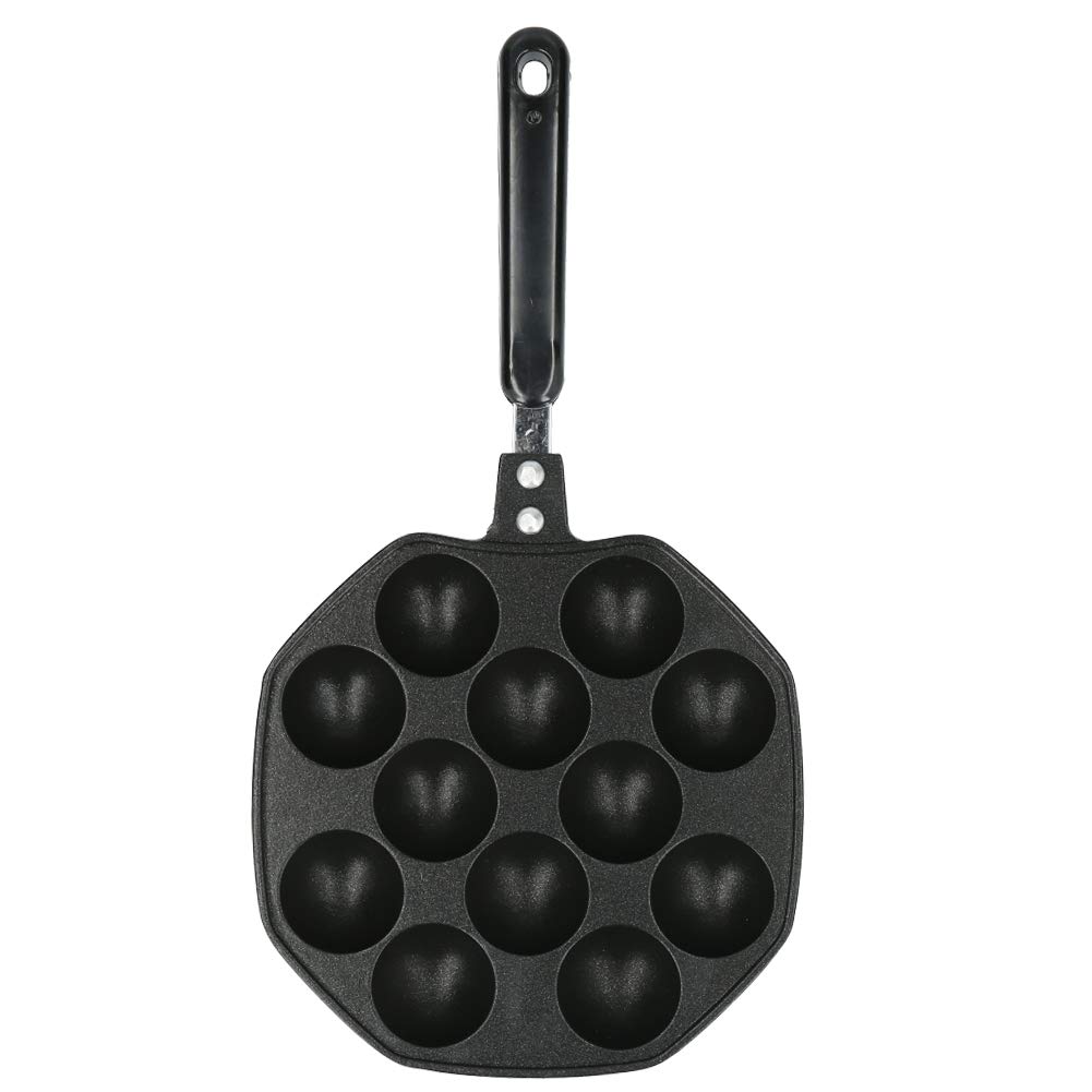 12-Cavity Nonstick Takoyaki Pan - Aluminum Octopus Ball Maker for Home Cooking | Perfect for Japanese Street Food, Party Snacks & DIY Home Recipes