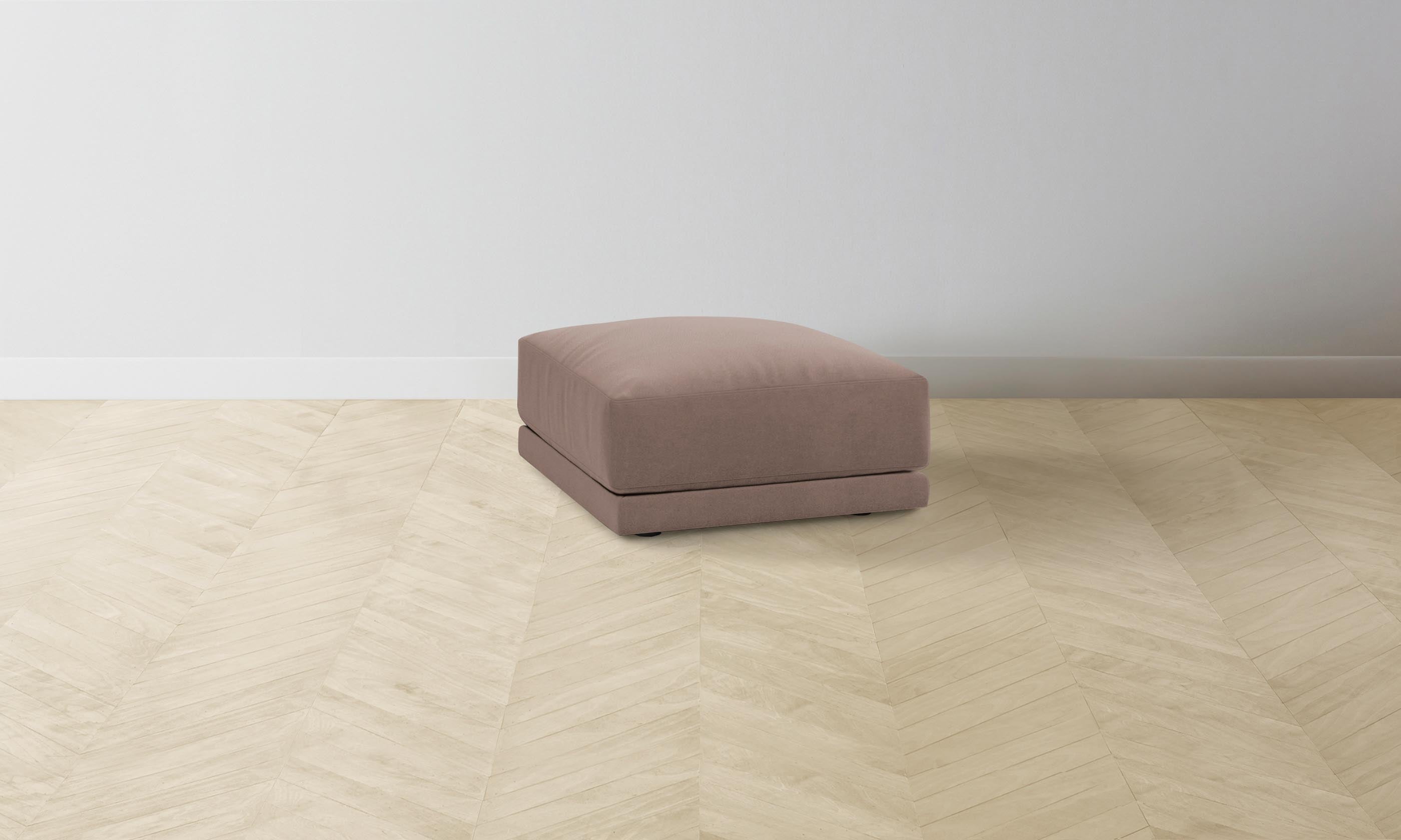 The Jones Ottoman - Luxurious Mohair Peony Upholstered Footstool for Living Room, Bedroom & Home Decor | Stylish & Comfortable Seating Solution