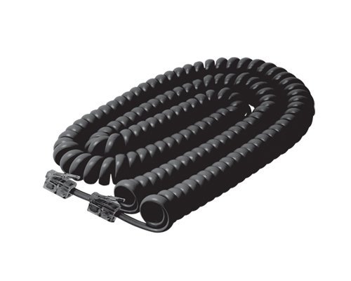 Vintage Rotary Phone Cord - 25 Ft Tangle-Free Spiral Telephone Handset Cord for Landline Phones - 7.5M Black Retro Phone Wire - STEREN 322-025BK - Perfect for Home/Office Landline Phones & Vintage Decor