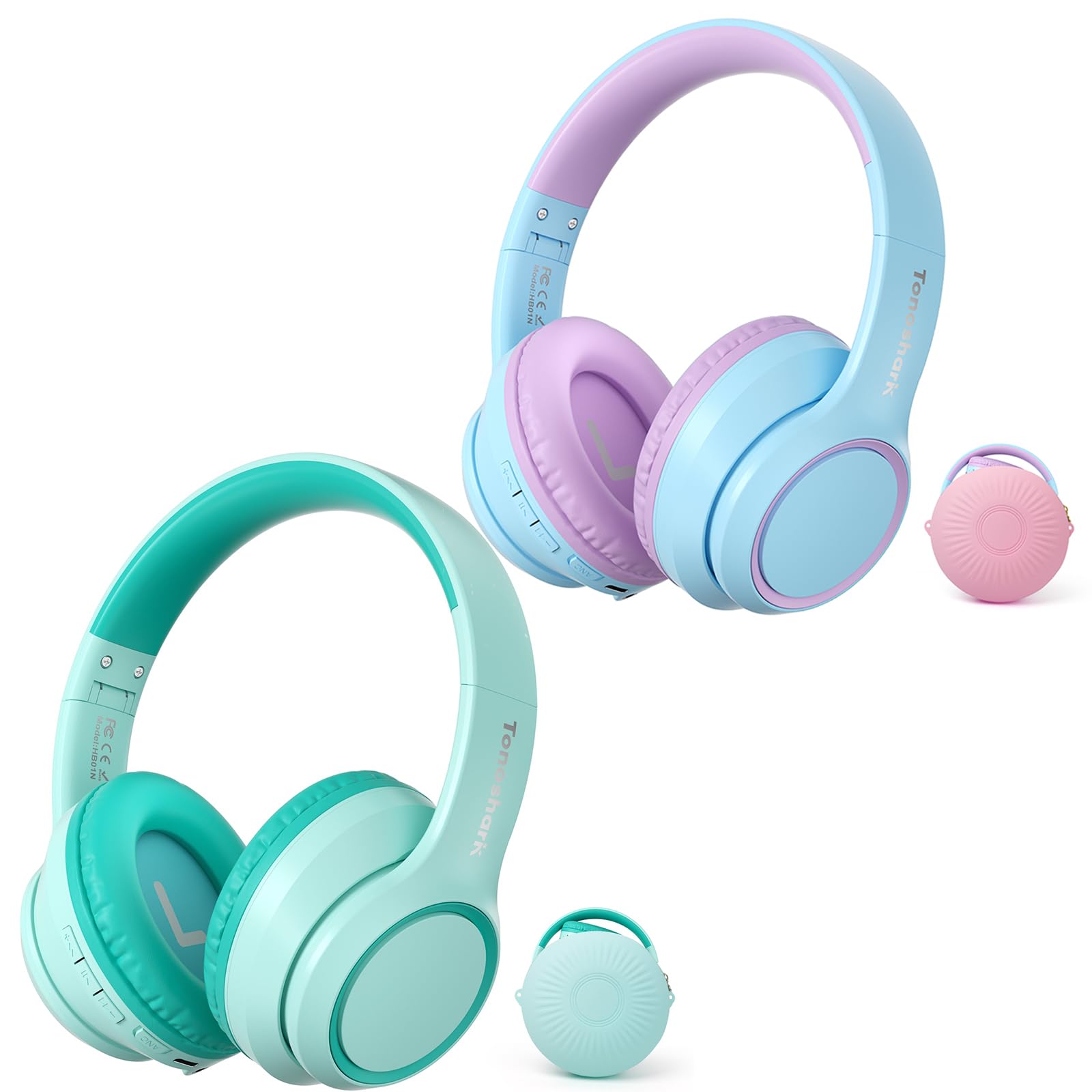 Best Kids Wireless Bluetooth Headphones with Active Noise Cancelling - 60H Playtime, Built-in Mic, Over-Ear Design for Home, School, Travel & Party - Includes Portable Carrying Case - Perfect for Learning, Gaming & Long Flights
