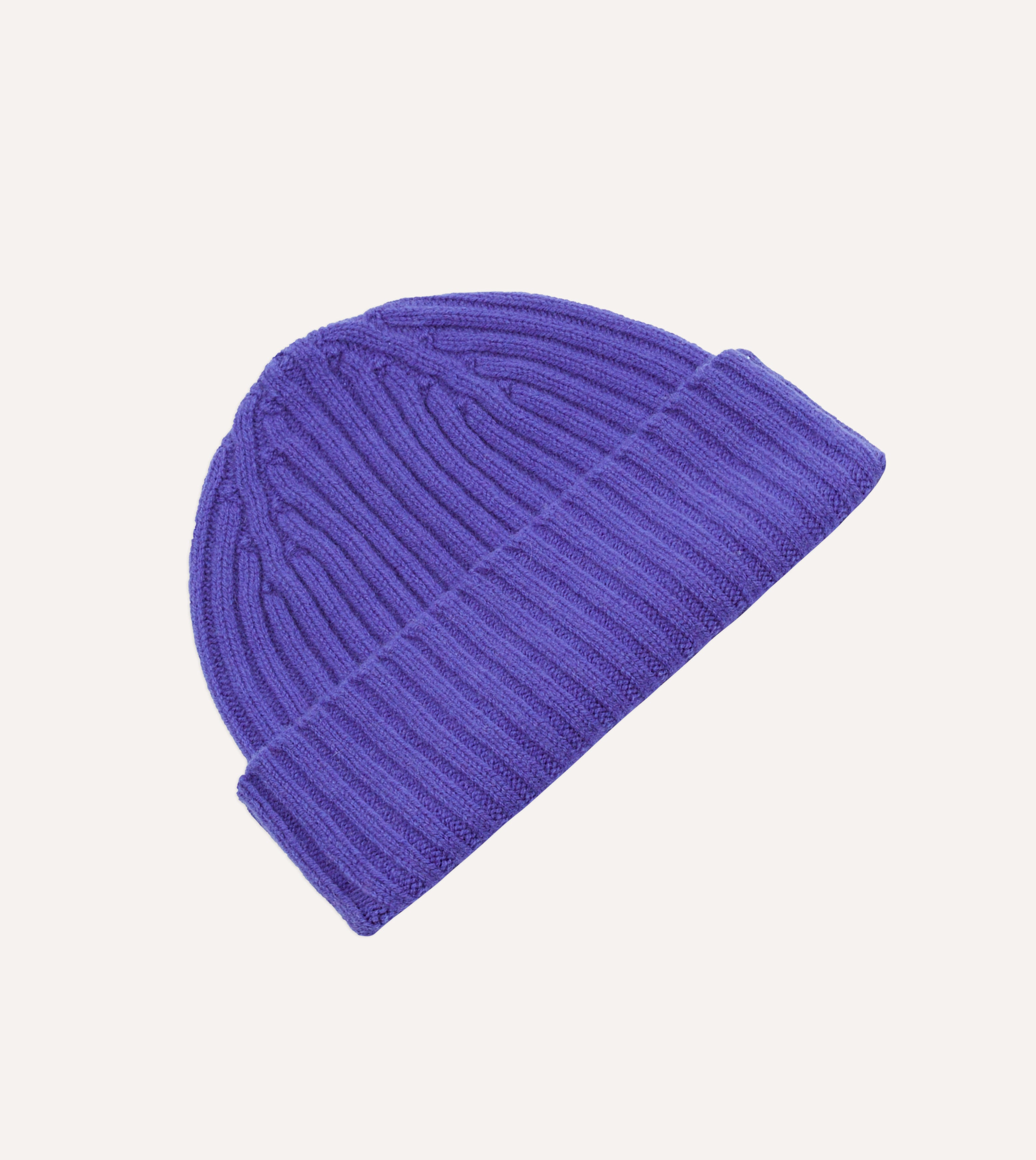 Cozy Purple Lambswool Ribbed Knit Beanie Hat for Women & Men - Winter Warm Fleece Lined Skull Cap for Outdoor Activities, Skiing, Hiking & Casual Wear