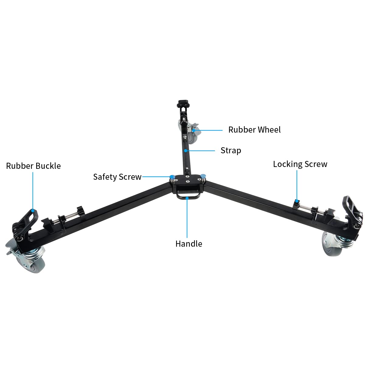 SIRUI DT-06 Professional Video Tripod Dolly - Heavy Duty Smooth Motion Camera Tripod with Wheels for DSLR Camcorder & Lighting Equipment | Perfect for Film Production, Live Streaming & Studio Photography
