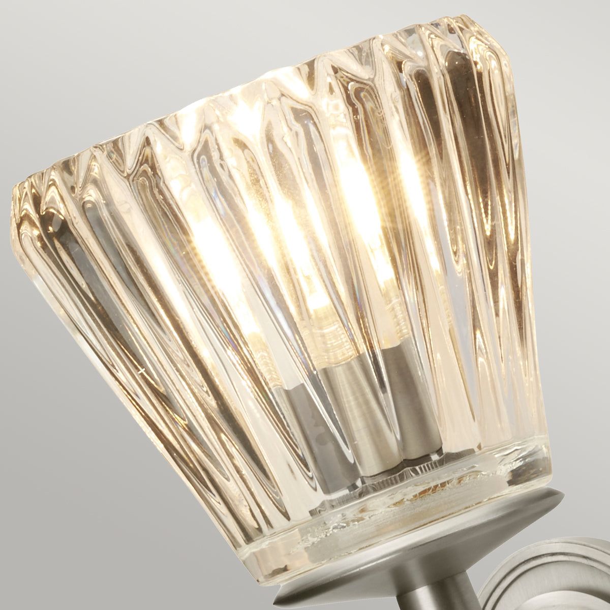 Agatha 2 Wall Light IP44 Waterproof - Brushed Nickel or Polished Chrome Finish - Perfect for Bathroom, Bedroom and Outdoor Lighting