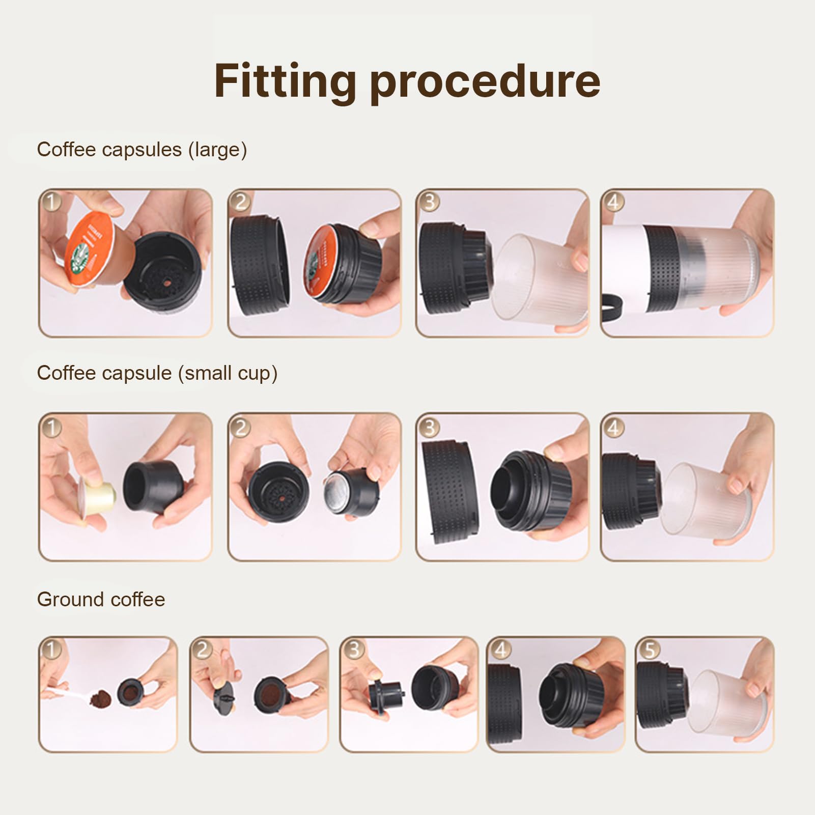 Irishom Portable Coffee Machine - 3-in-1 Cordless Electric Coffee Maker for Ground & Capsule Coffee, Cold Brew & Heating with 150ml Travel Mug | Perfect for Office, Camping & Home Use