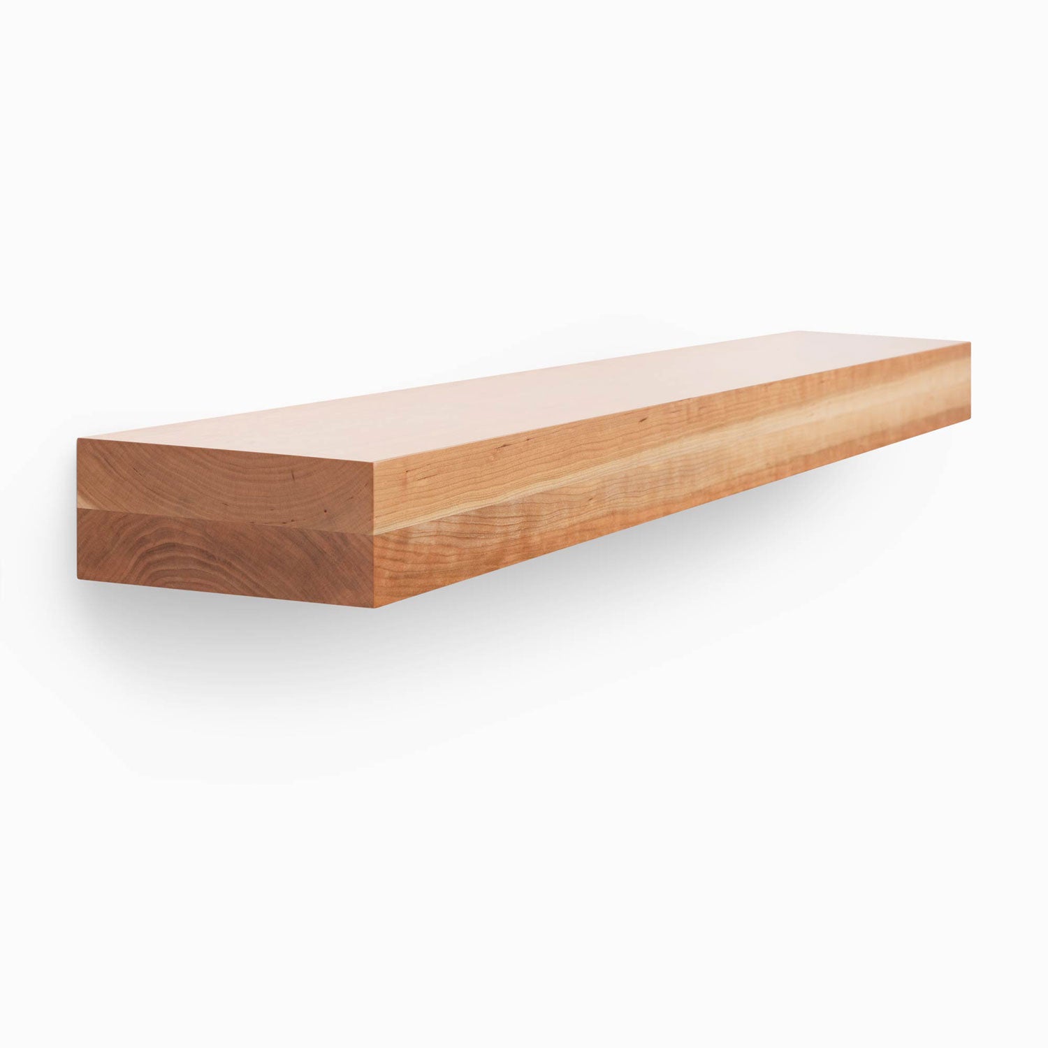 Premium Glenn Cherry Floating Mantel Shelf - Rustic Wood Wall Decor for Fireplace, Living Room & Bedroom - Perfect for Displaying Photos, Candles & Home Decor