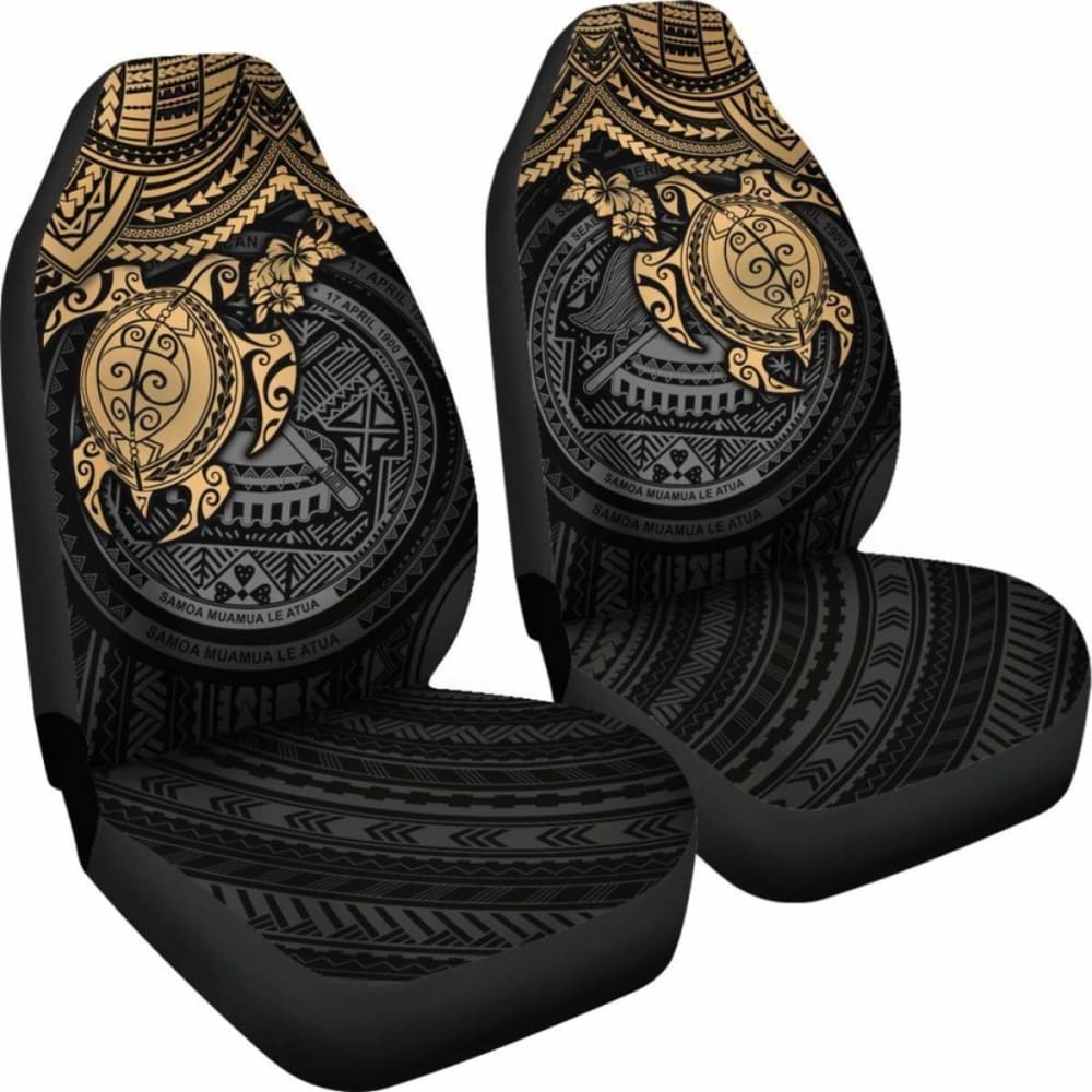 Premium American Samoa Polynesian Car Seat Covers - Gold Turtle Design for Cars, SUVs & Trucks | Durable & Stylish for Daily Commute, Road Trips & Tropical Vacations