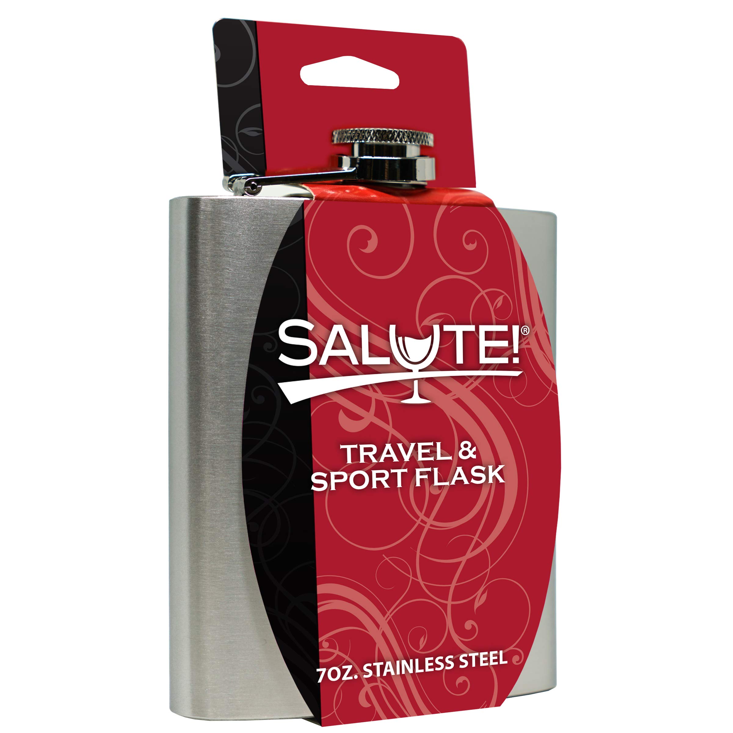 Salute! Old West Collection Black Travel & Sport Flask - Perfect for Outdoor Adventures, Camping, and Hiking