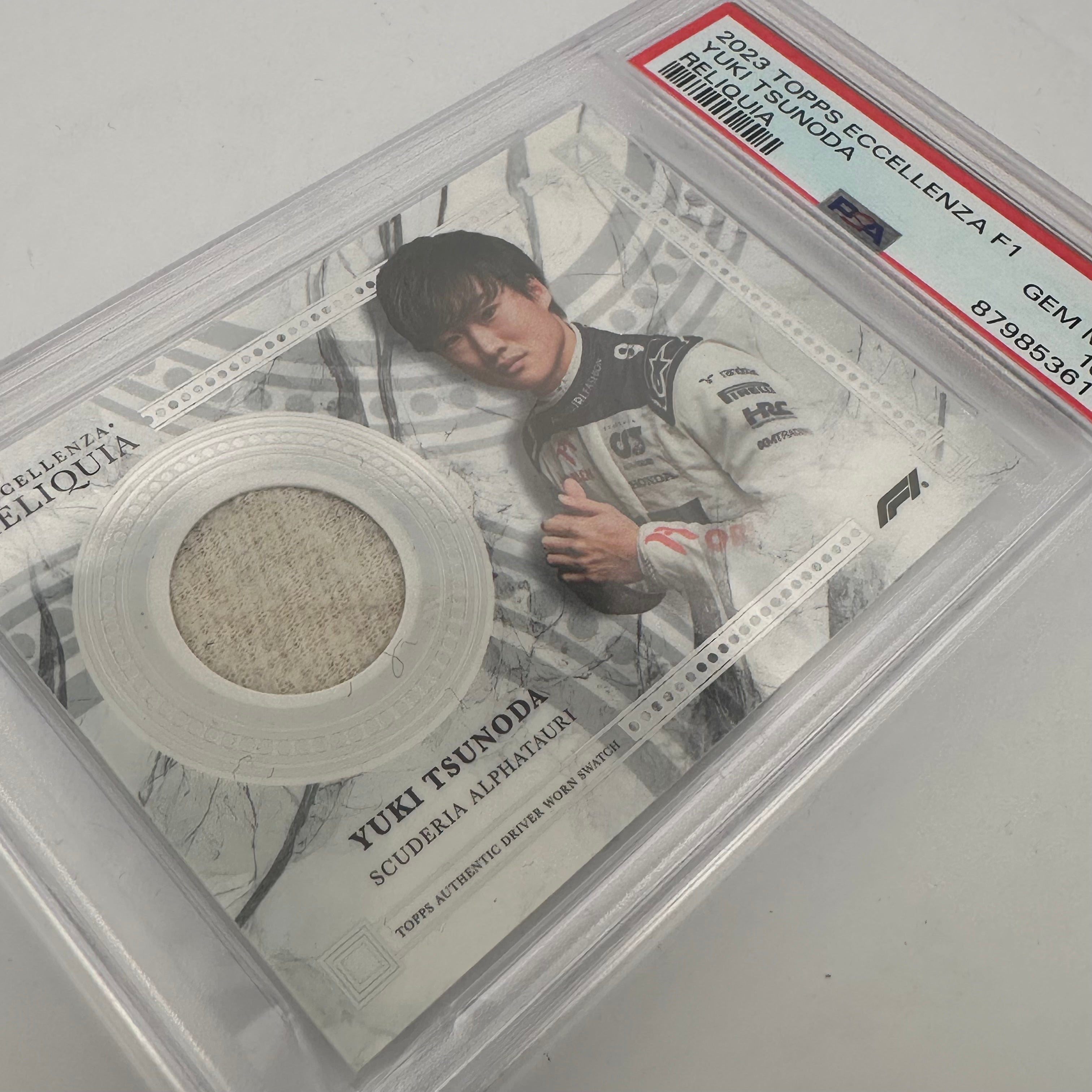 1/1 Gold + Complete Rainbow Yuki Tsunoda 2023 Eccellenza Reliquia (PSA9/10) - Rare Collectible Trading Card for Sports Memorabilia & F1 Racing Fans