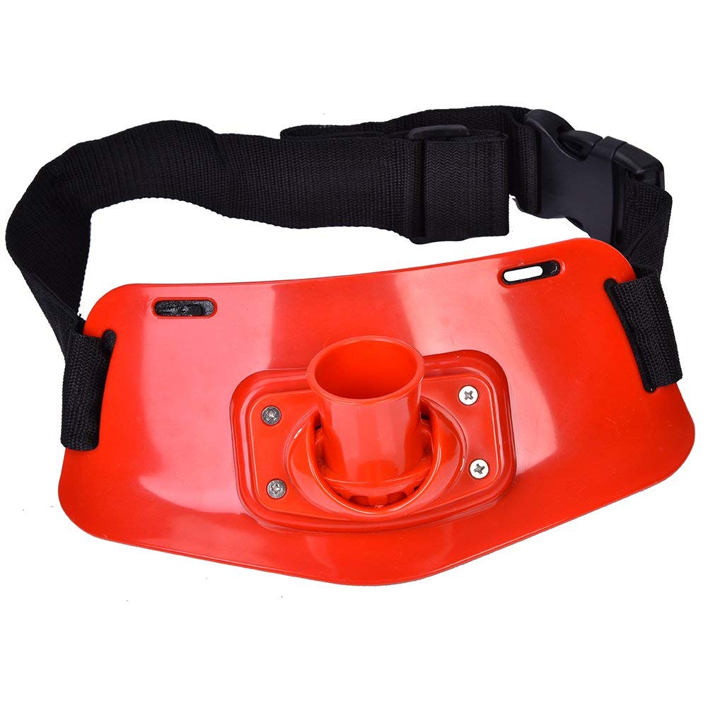 **Ubersweet® Adjustable Fishing Rod Holder Waist Belt - Comfortable Back Support for Boat & Rock Fishing - Relieves Pressure from Fish Struggling (Red) - Perfect for Anglers & Outdoor Enthusiasts**