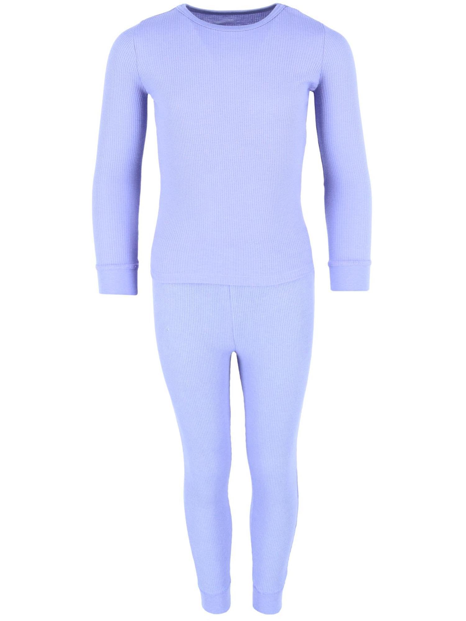 Rene Rofe Girls' Waffle Thermal Long Underwear Set - 2 Piece Warm Winter Base Layer for Toddler & Kids - Perfect for Cold Weather, Snow Play & Outdoor Activities