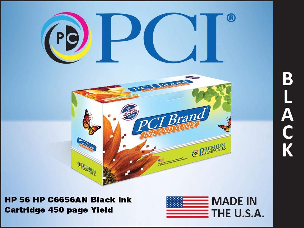 PCI Remanufactured HP 56 Black Ink Cartridge Replacement (C6656AN) - 520 Page Yield | Compatible with HP Printers for Home & Office Use