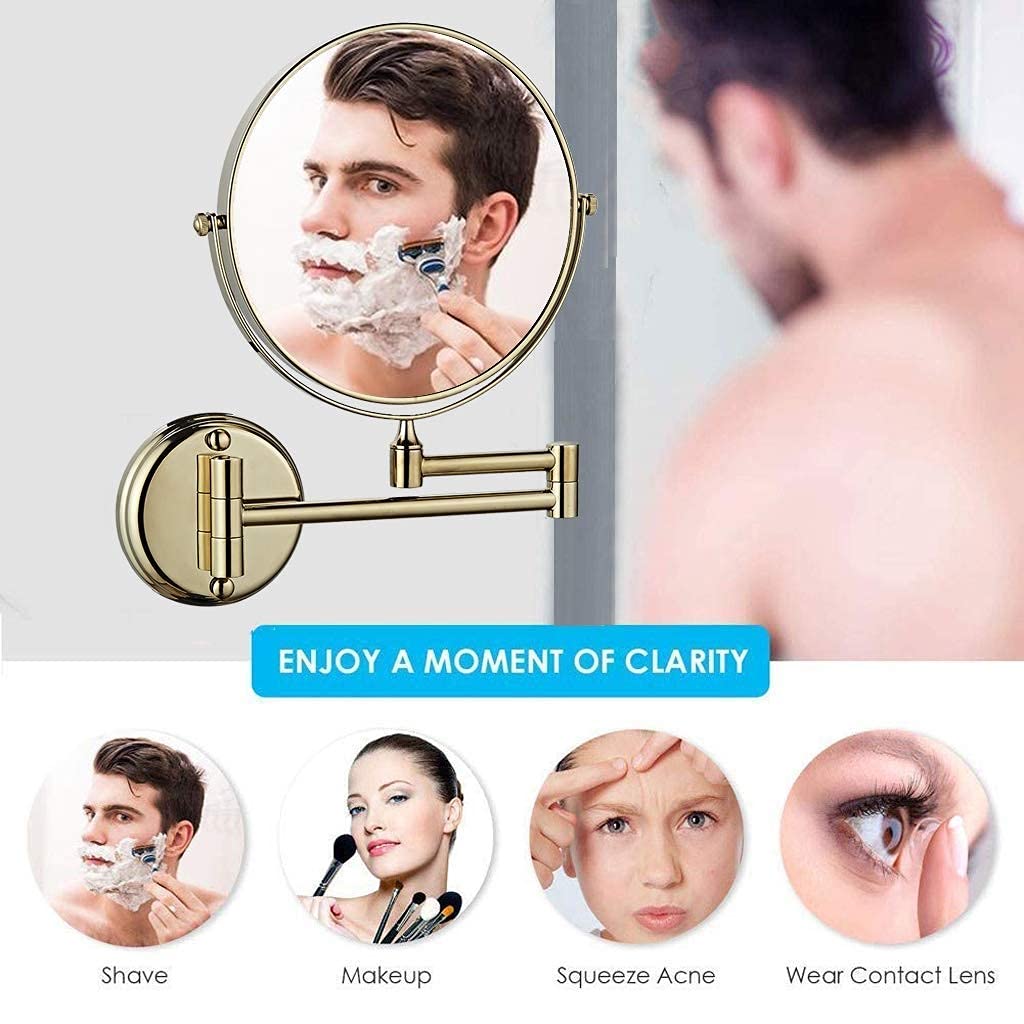 CJBHSD Wall Mount Makeup Mirror - Double-Sided Swivel Vanity Mirror with Magnification for Shaving & Makeup | Perfect for Bathroom, Bedroom & Dressing Room