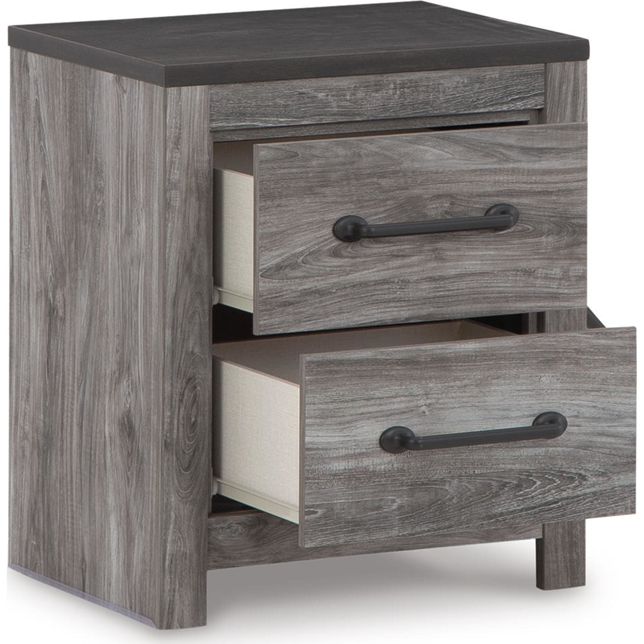Modern Nightstand with Drawer - Dark Gray Wooden Bedside Table for Bedroom, Living Room, or Office Storage