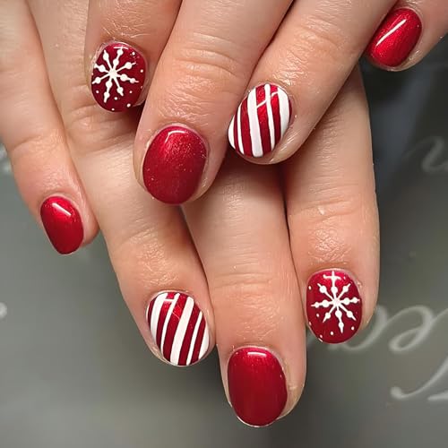Christmas Striped Snowflakes